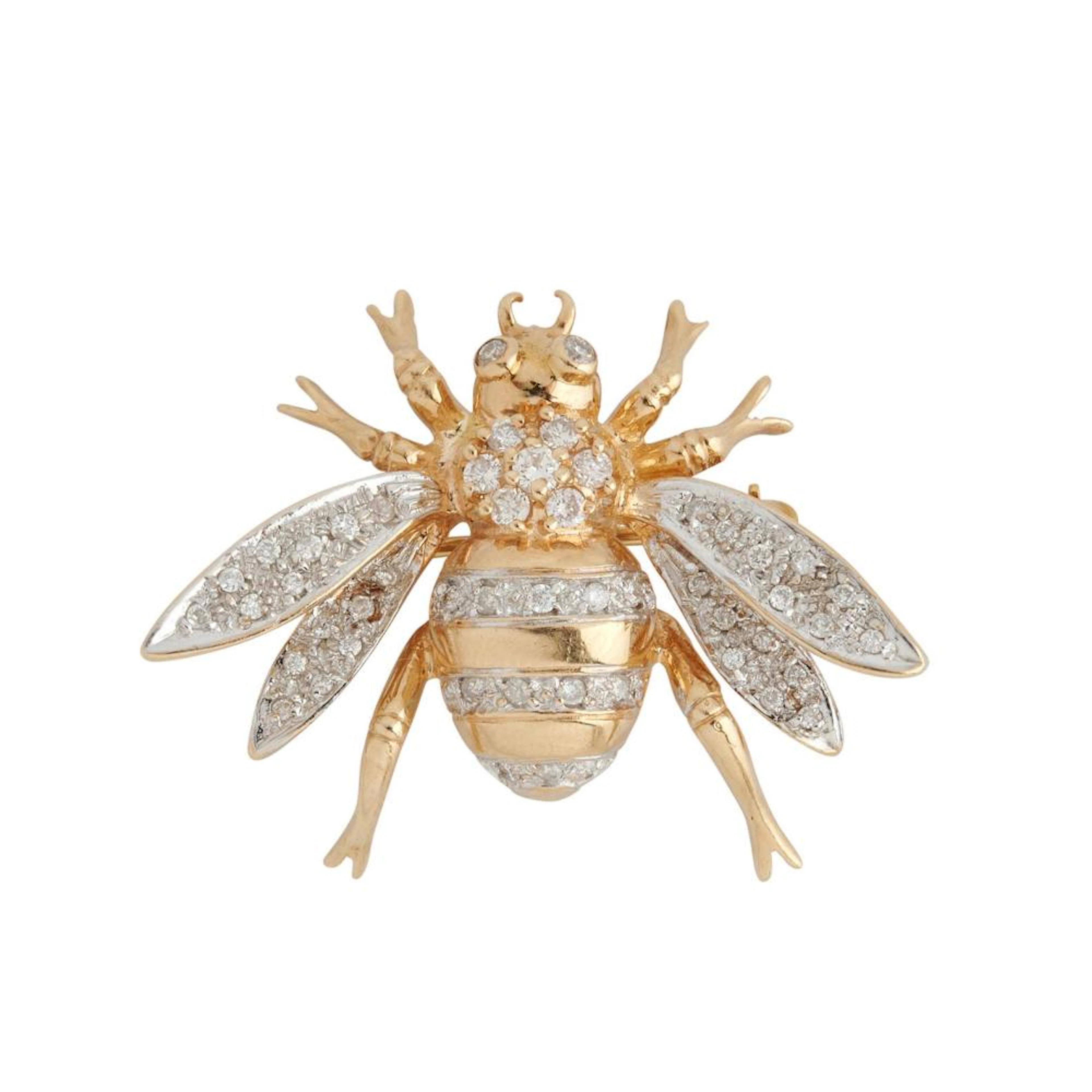 14CT GOLD AND DIAMOND BROOCH/PENDANT