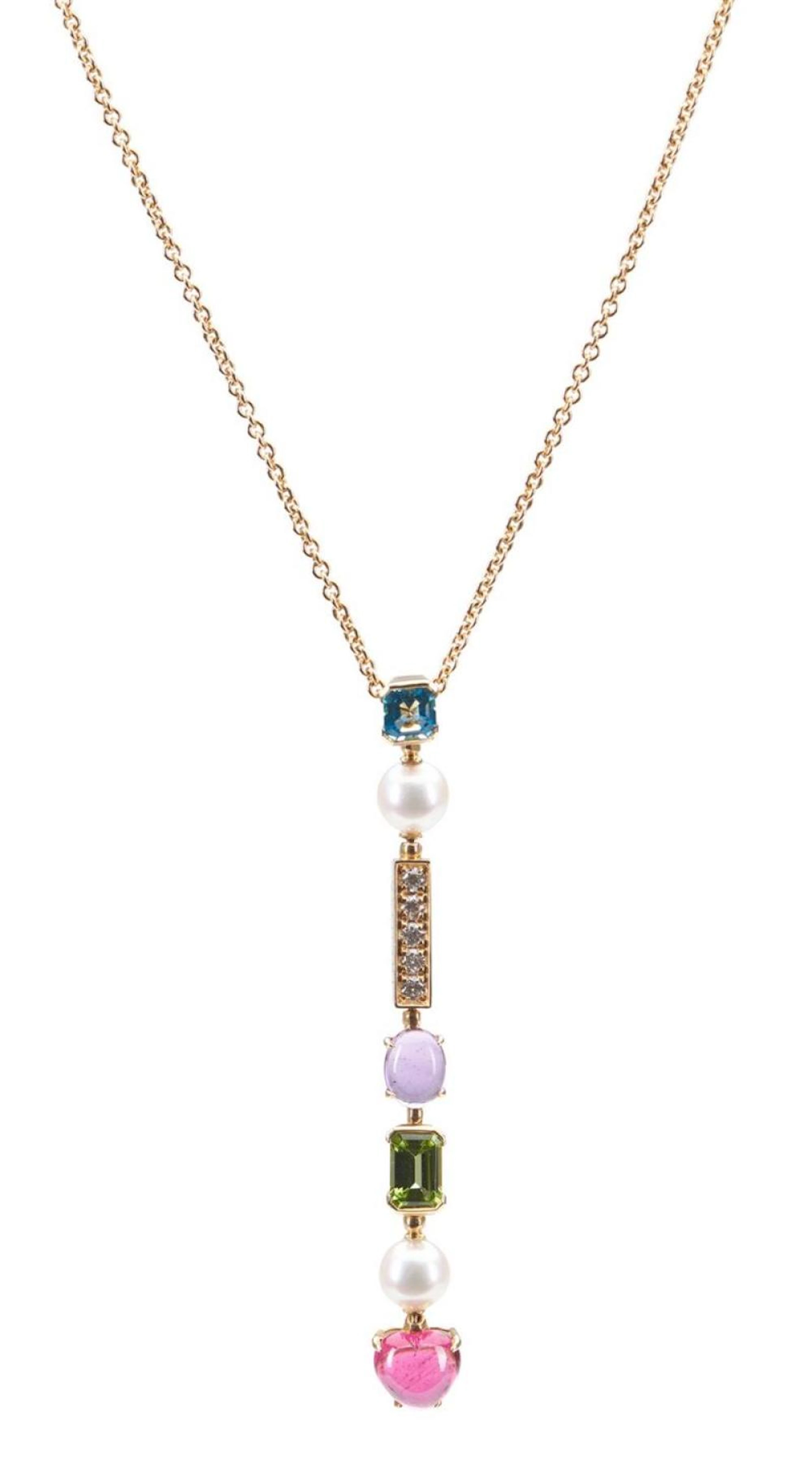 A GEM-SET PENDANT/NECKLACE BY BVLGARI