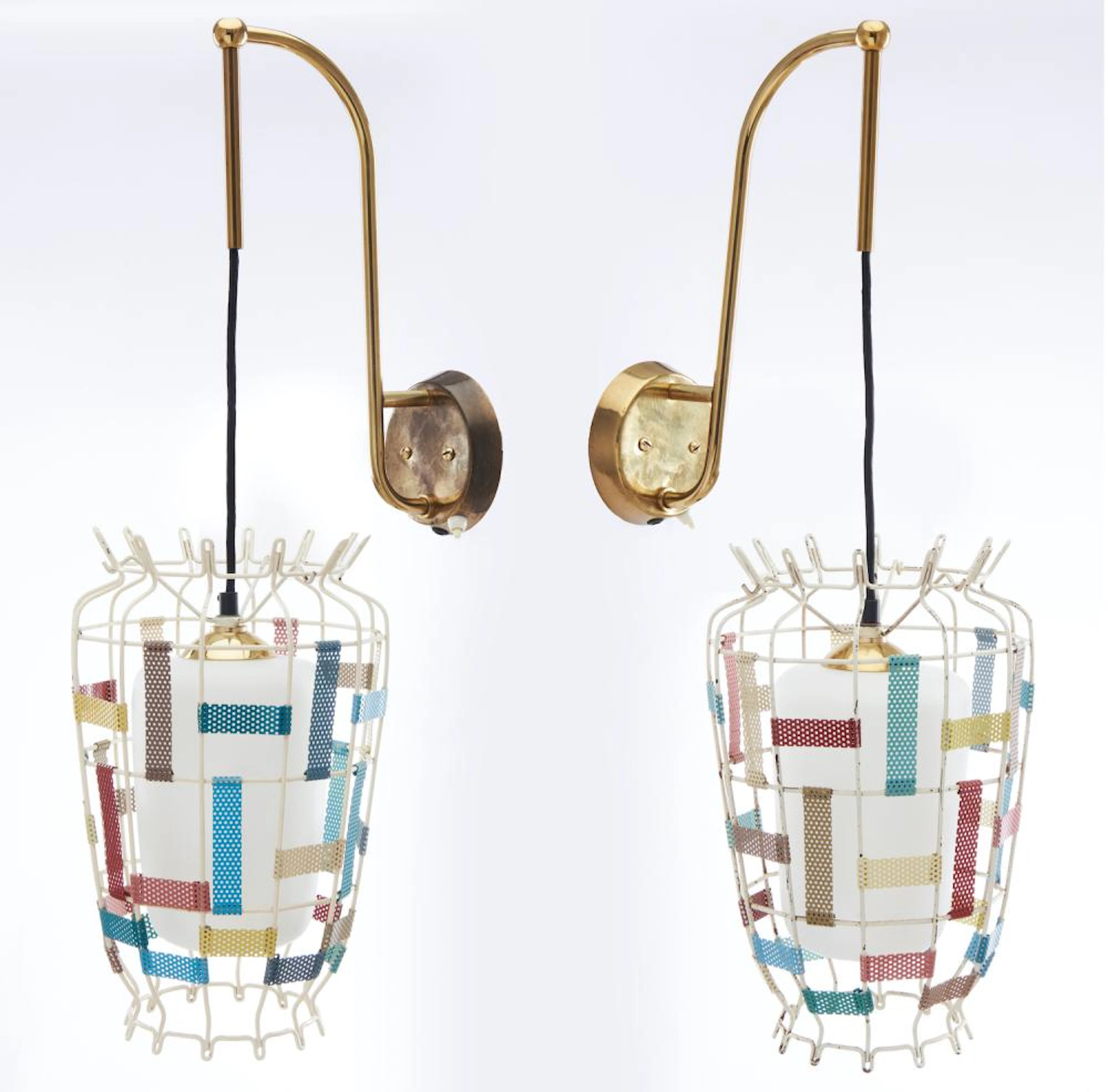 PAIR OF DE STIJL INSPIRED WALL LIGHTS