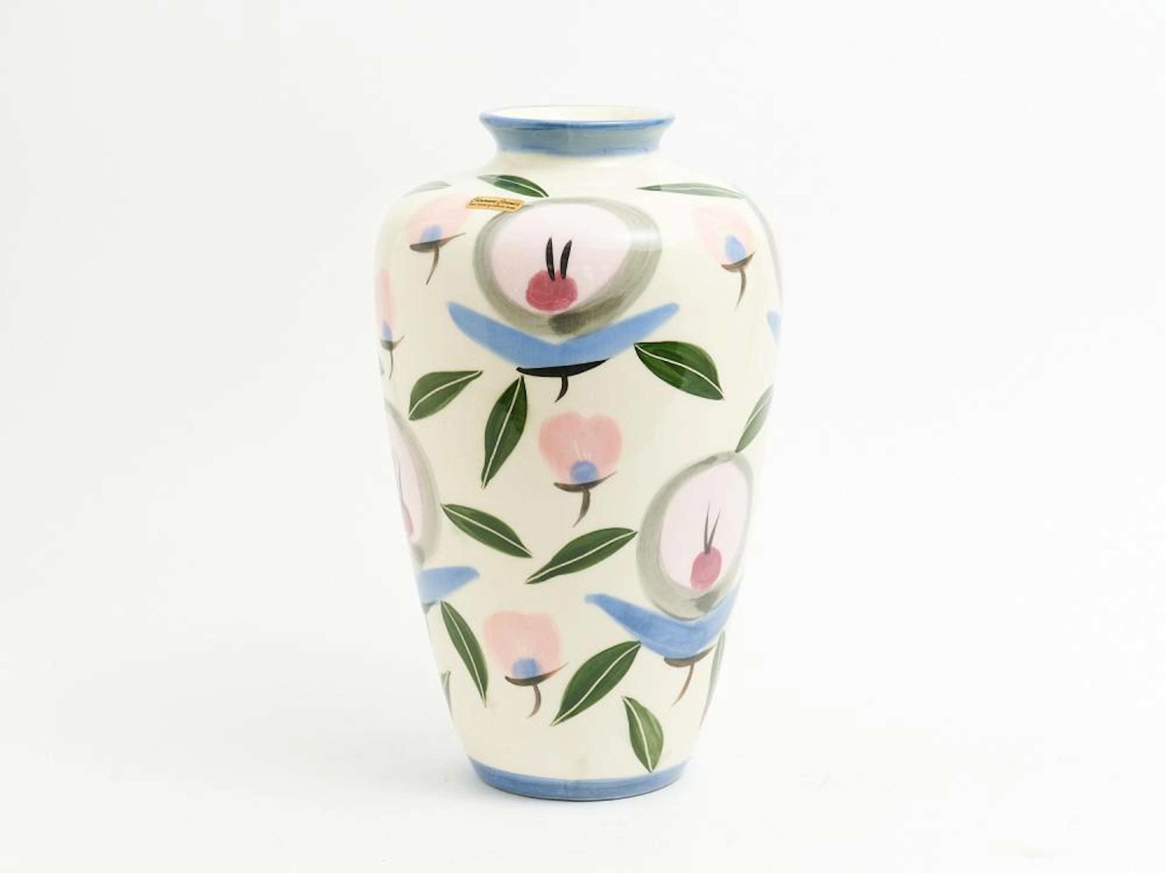 A HANDPAINTED CERAMIC VASE BY CATHERINE WALKER H.34CM