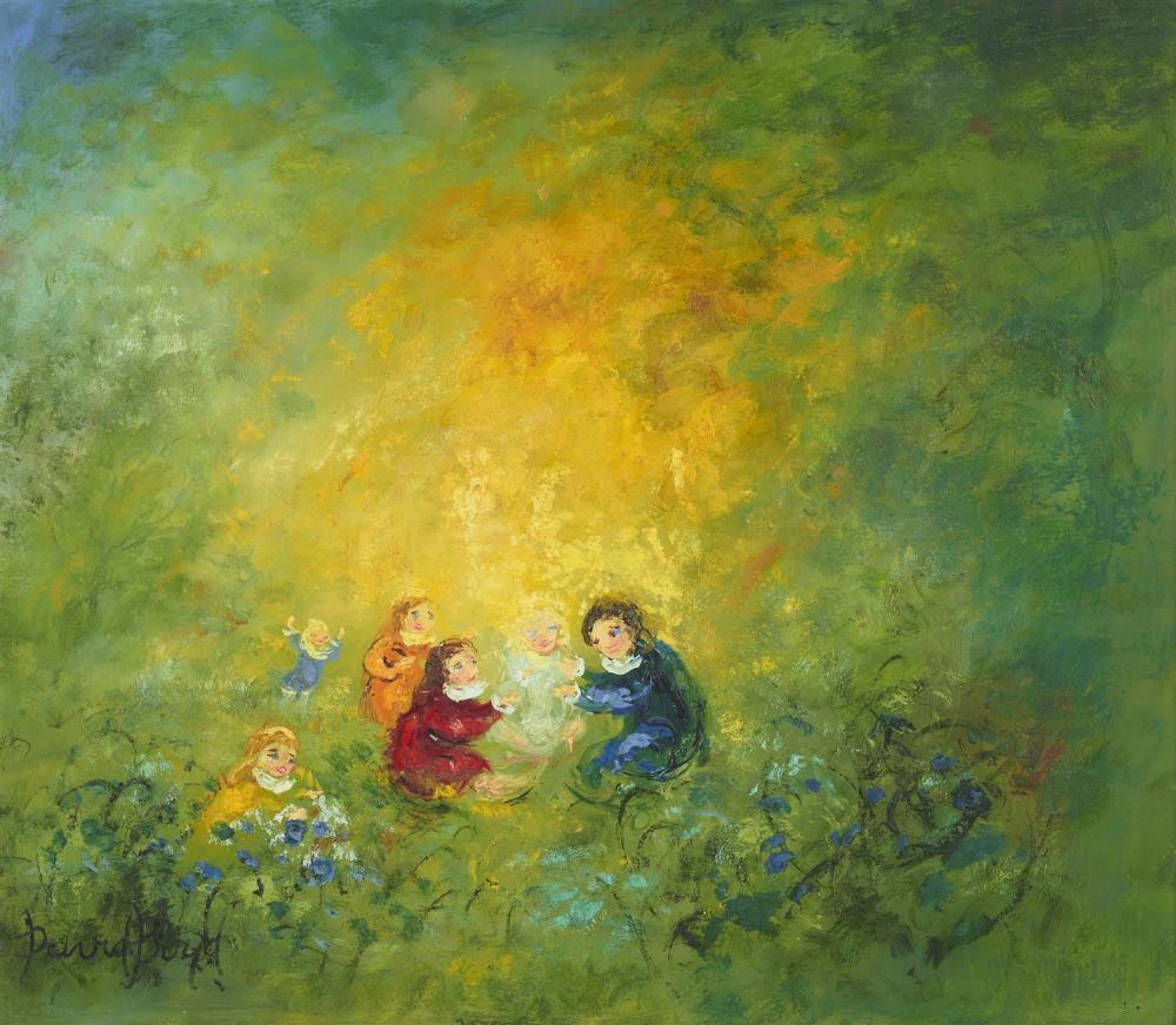 DAVID BOYD (1924-2011) (Ring a Ring of Roses) oil on board 70 x 80cm