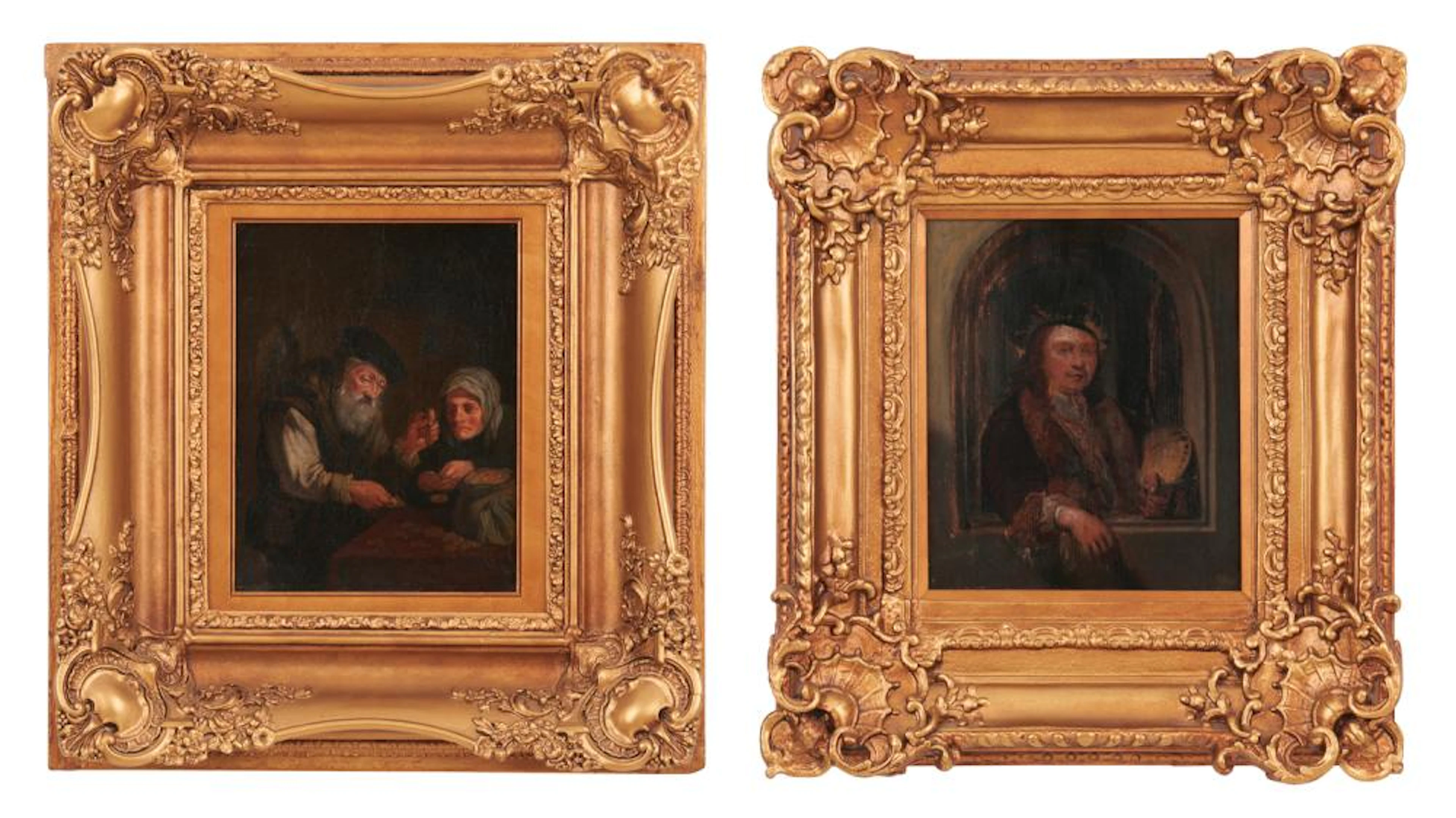 TWO ANTIQUE PAINTINGS AFTER DUTCH OLD MASTERS Northern European, 19th century