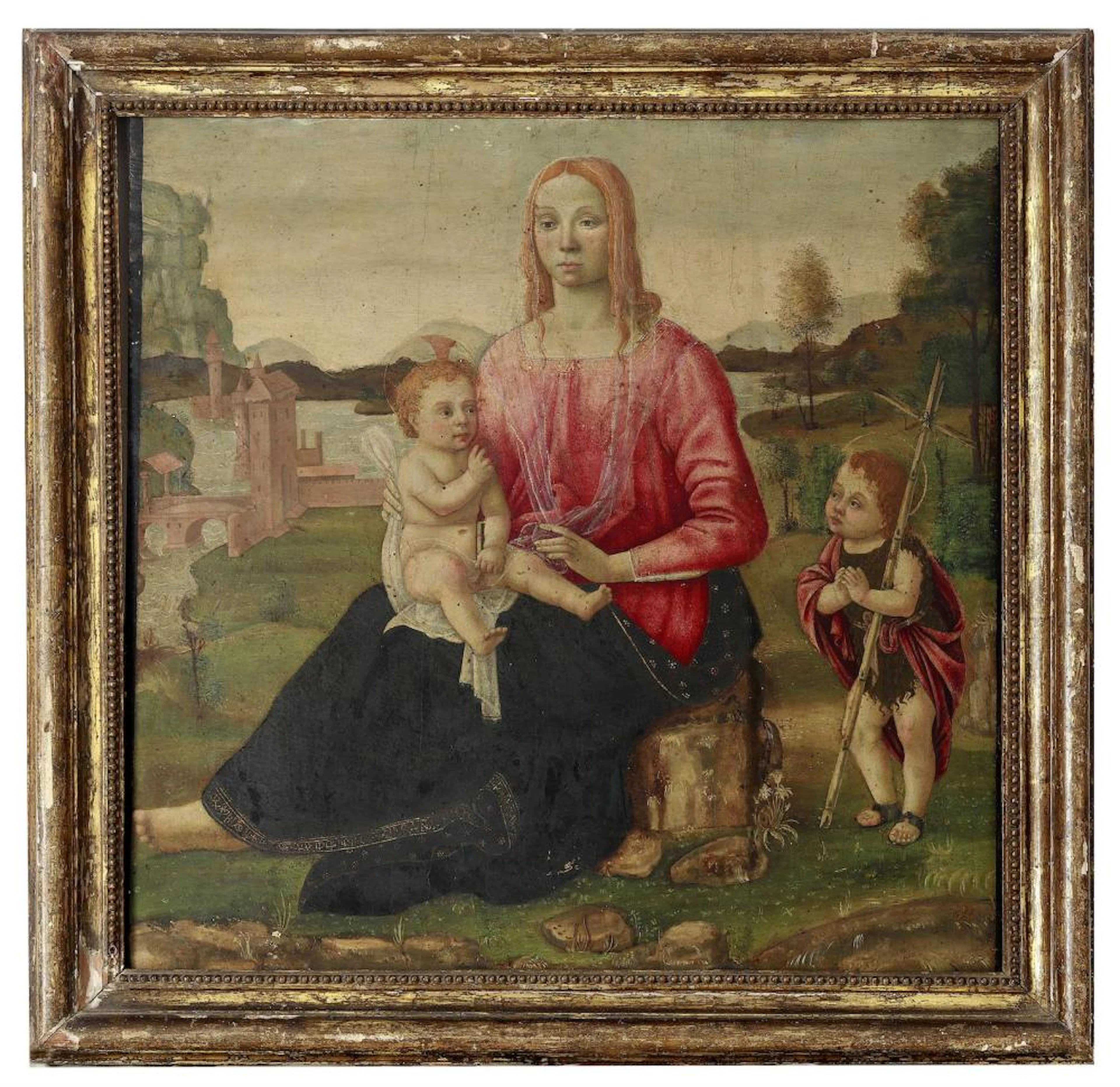 THE MADONNA AND CHILD WITH SAINT JOHN IN A LANDSCAPE IN...