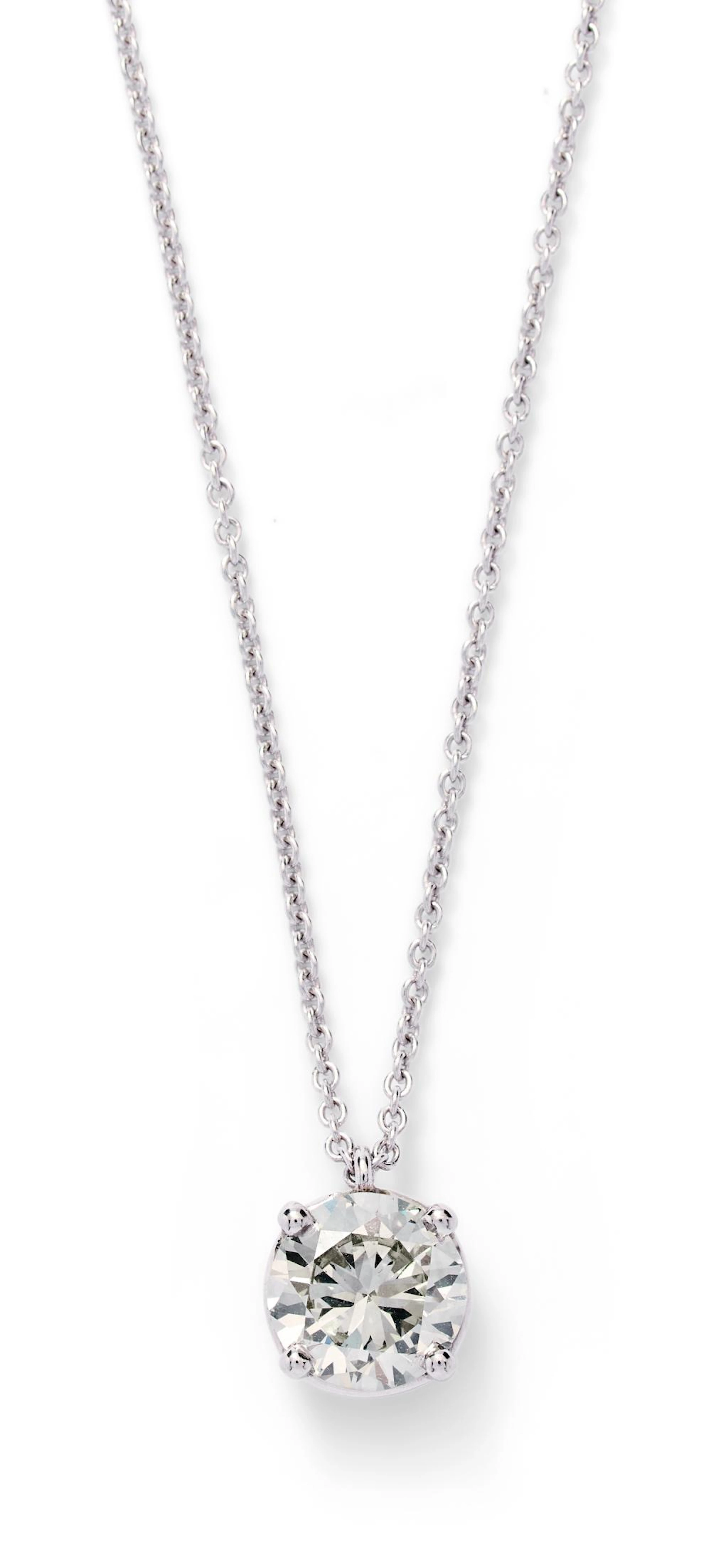 DIAMOND SOLITAIRE PENDANT NECKLACE Property from a Private Sydney Collector