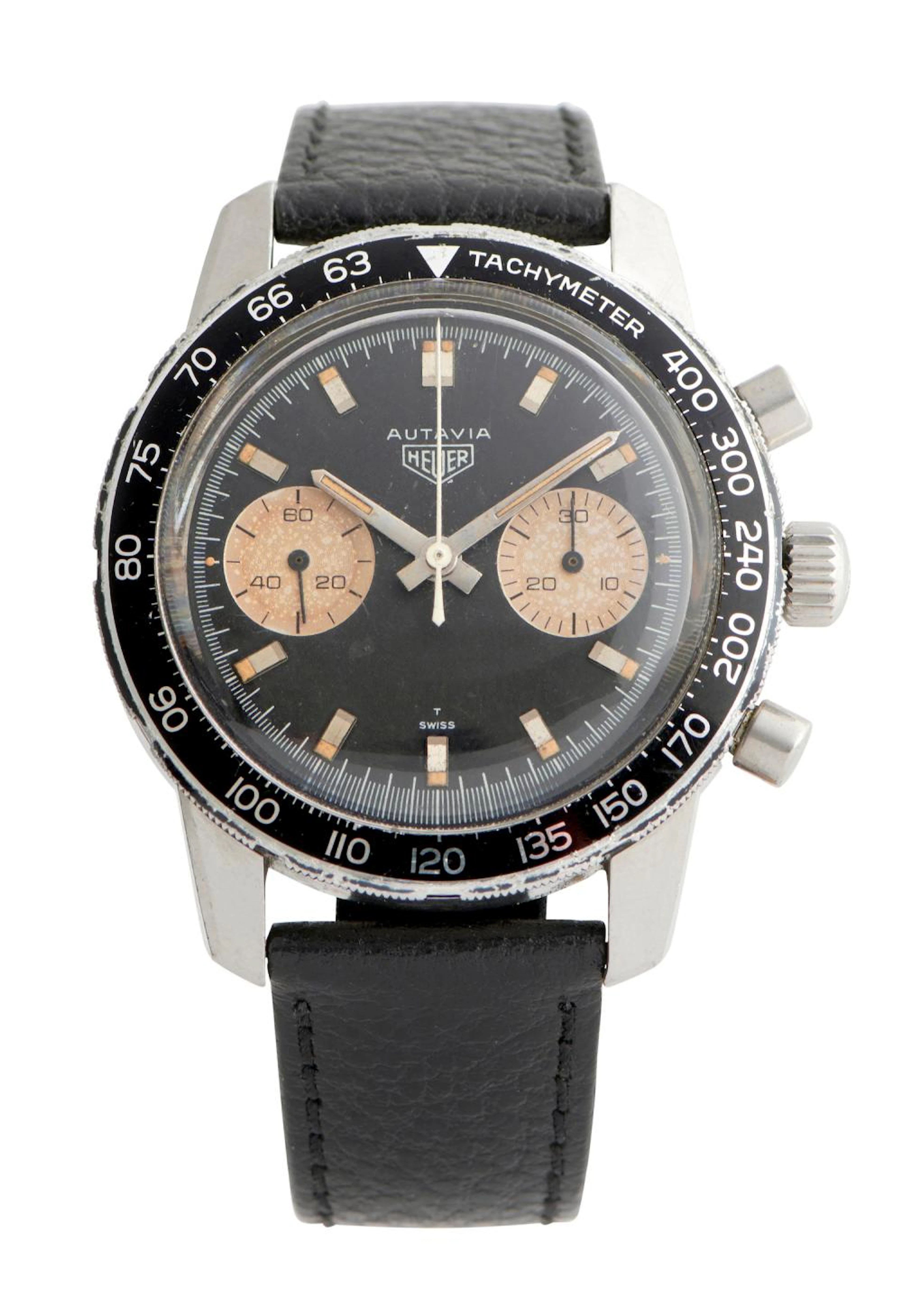 HEUER AUTAVIA REF 7763 A STAINLESS STEEL CHRONOGRAPH WRIST WATCH CIRCA 1968