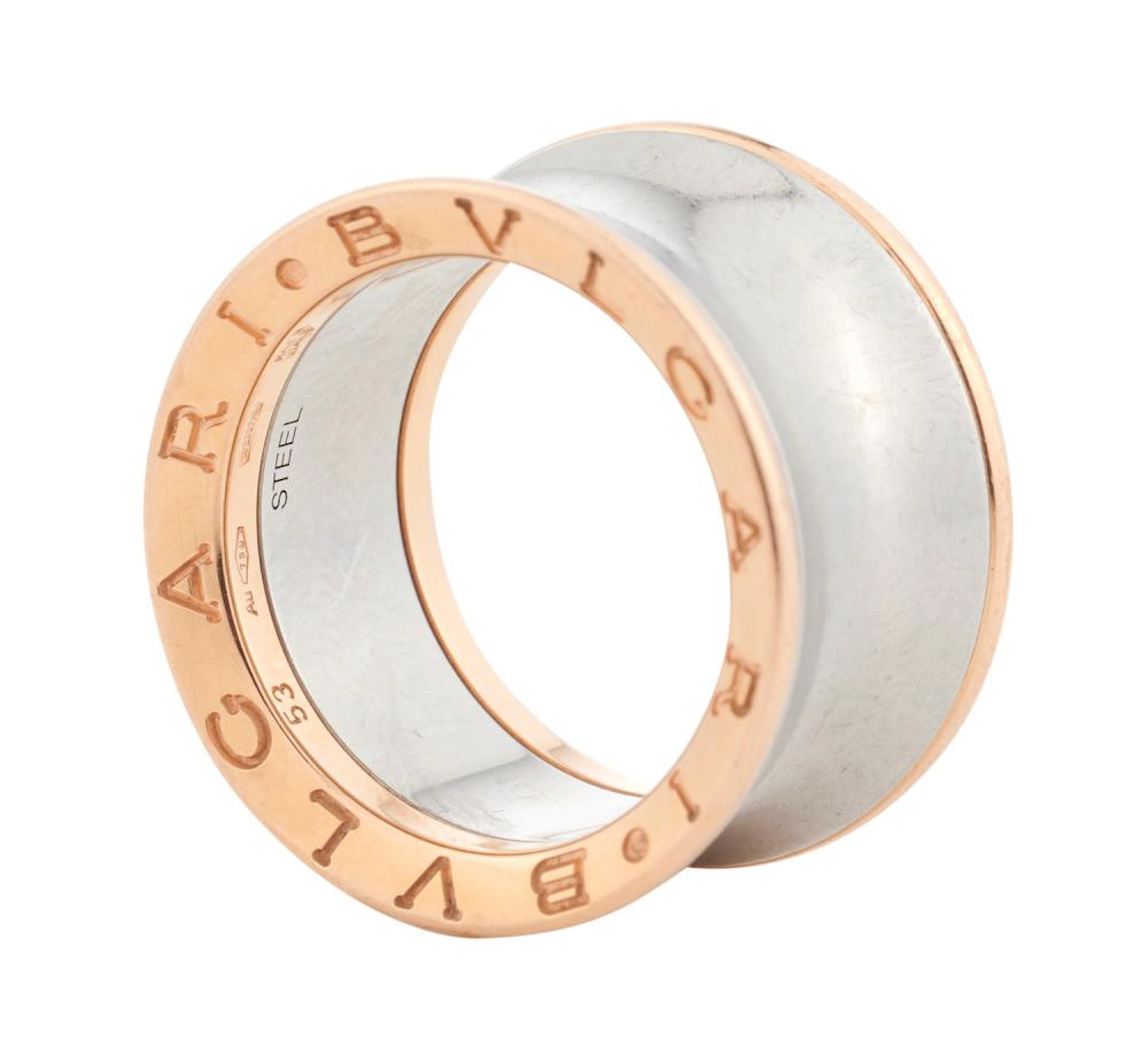 ANISH KAPOOR FOR BULGARI, 18CT ROSE GOLD AND STAINLESS STEEL 'B.ZERO1' RING
