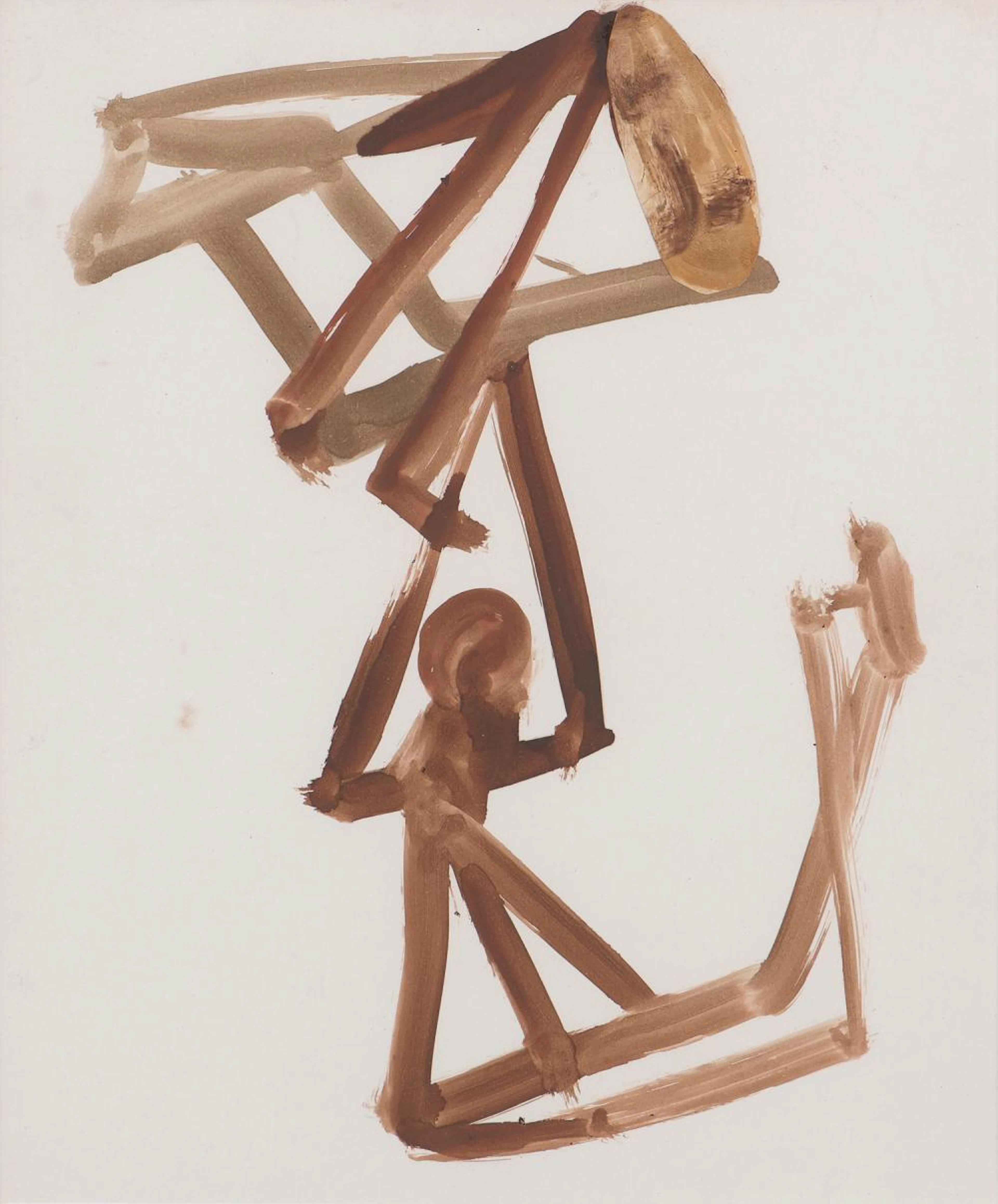 SIDNEY NOLAN (1917-1992) Greek Warriors 1955 oil and collage on coated paper