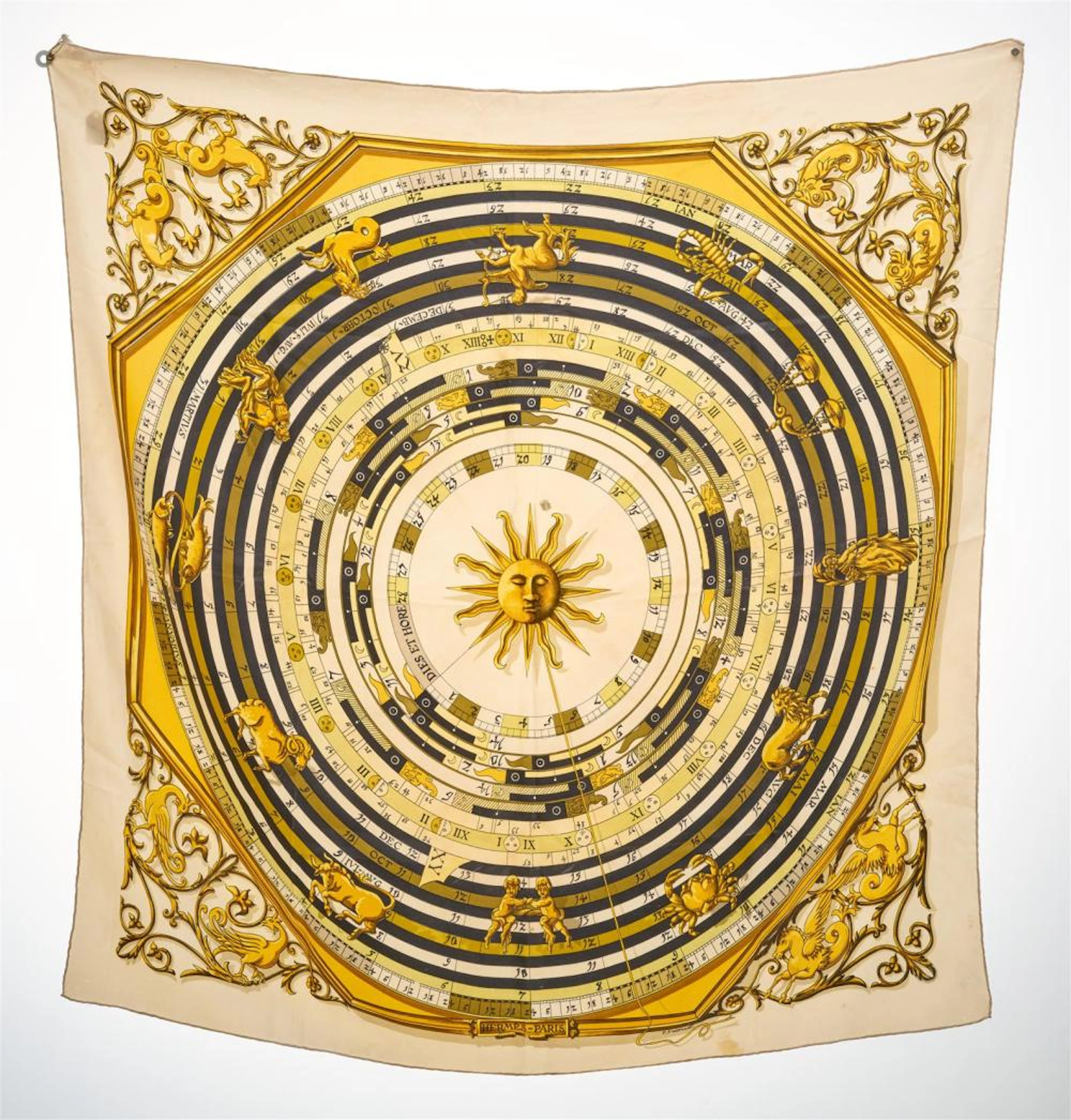 A SILK SCARF BY HERMÉS - 'Astrologie Dies Et Hore' by...