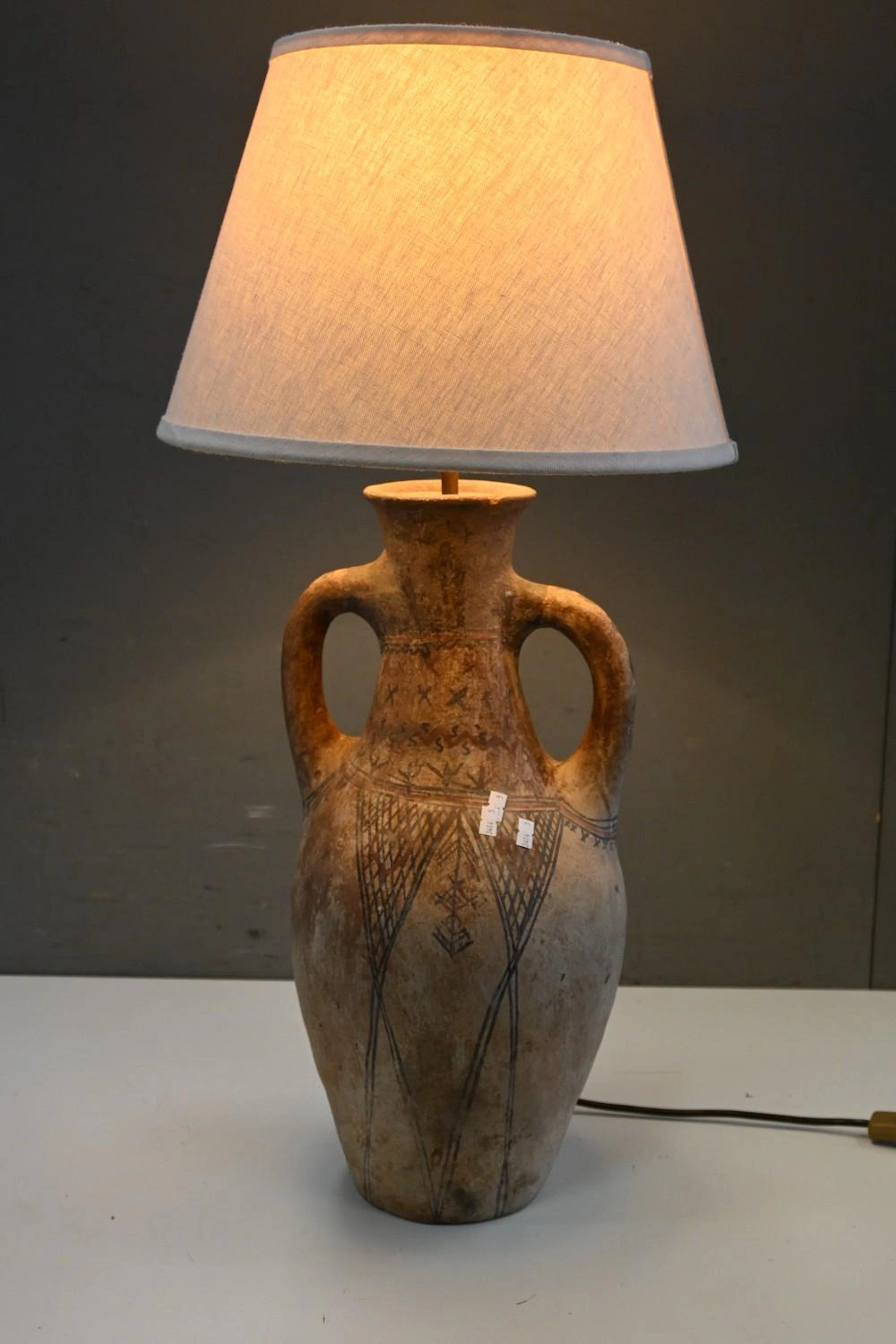 A MOROCCAN CERAMIC TABLE LAMP