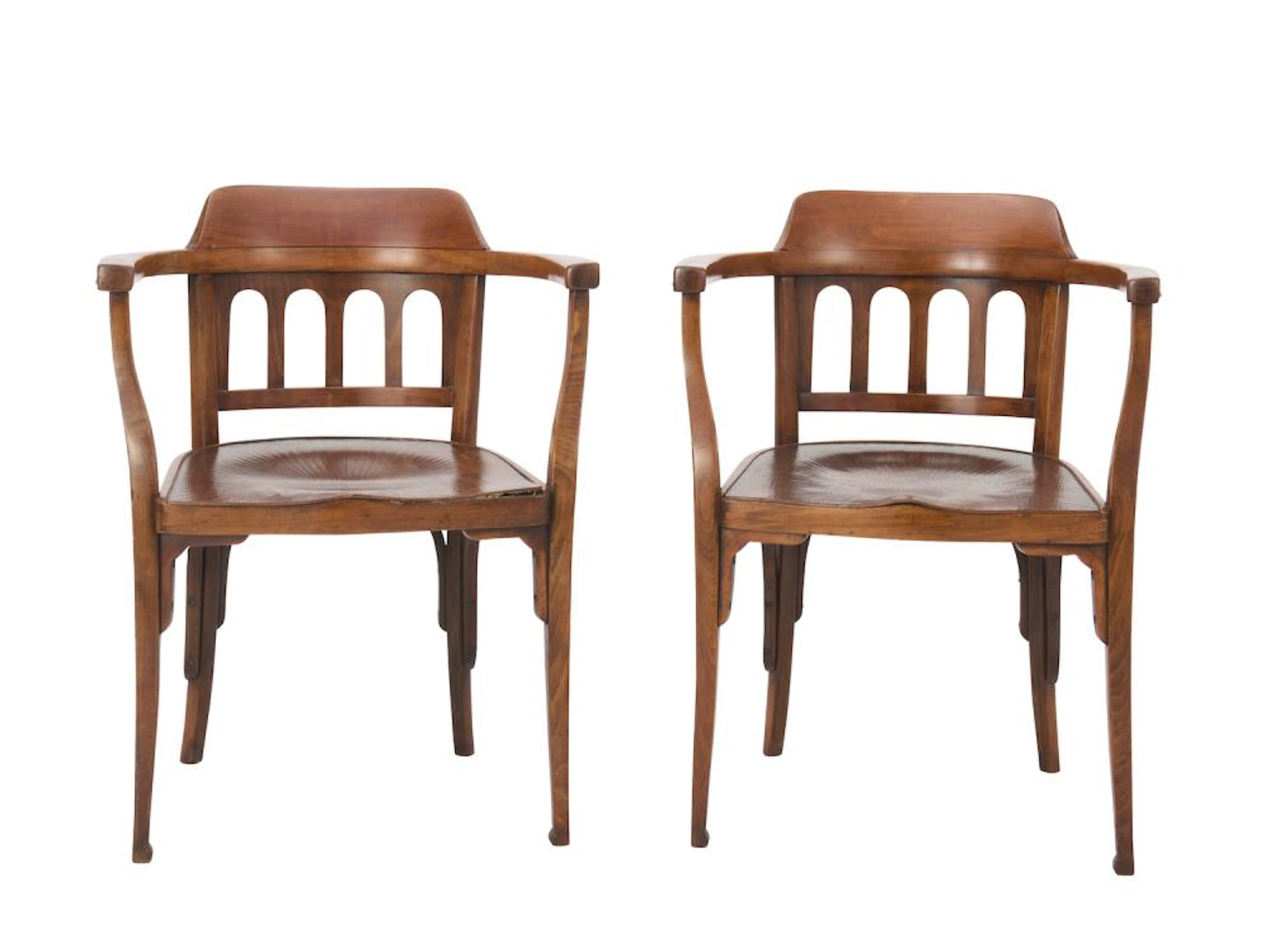 OTTO WAGNER FOUR NUMBER 714 ARMCHAIRS FOR JACOB & JOSEF KOH