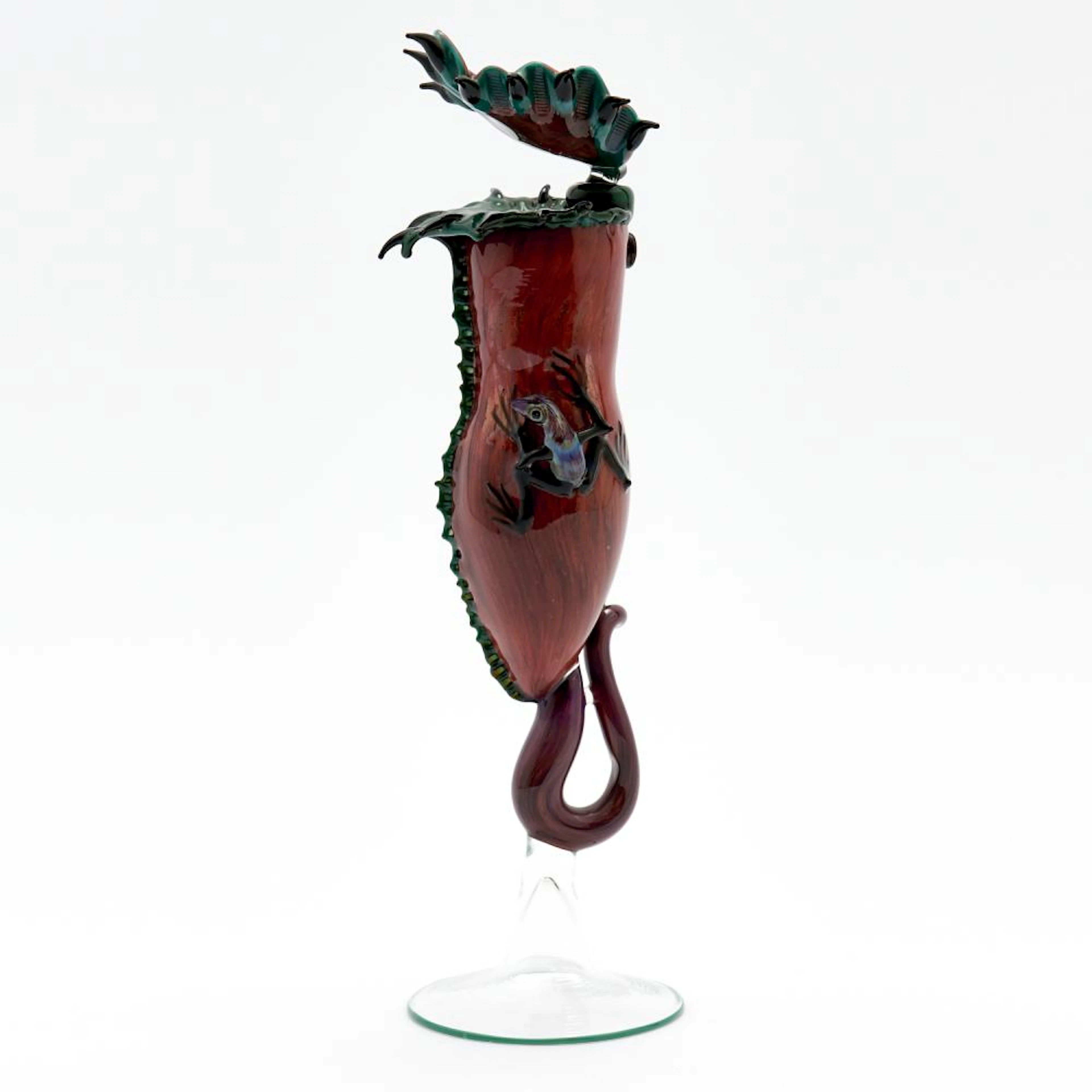 A CHRISTIAN ARNOLD ART GLASS PERFUME BOTTLE IN THE FORM...