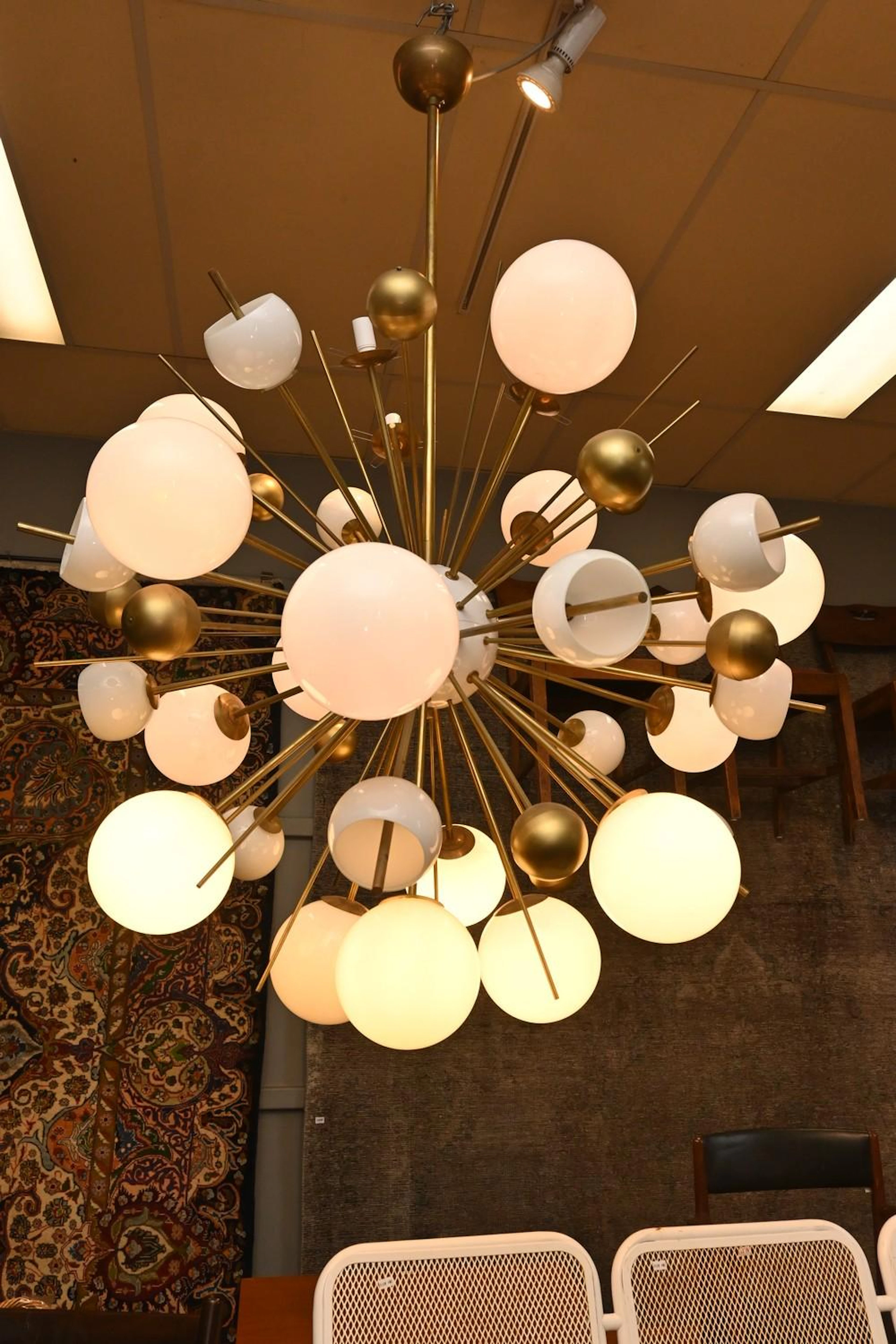 A CASSALA HANDMADE BRASS AND MURANO GLASS SPUTNIK...