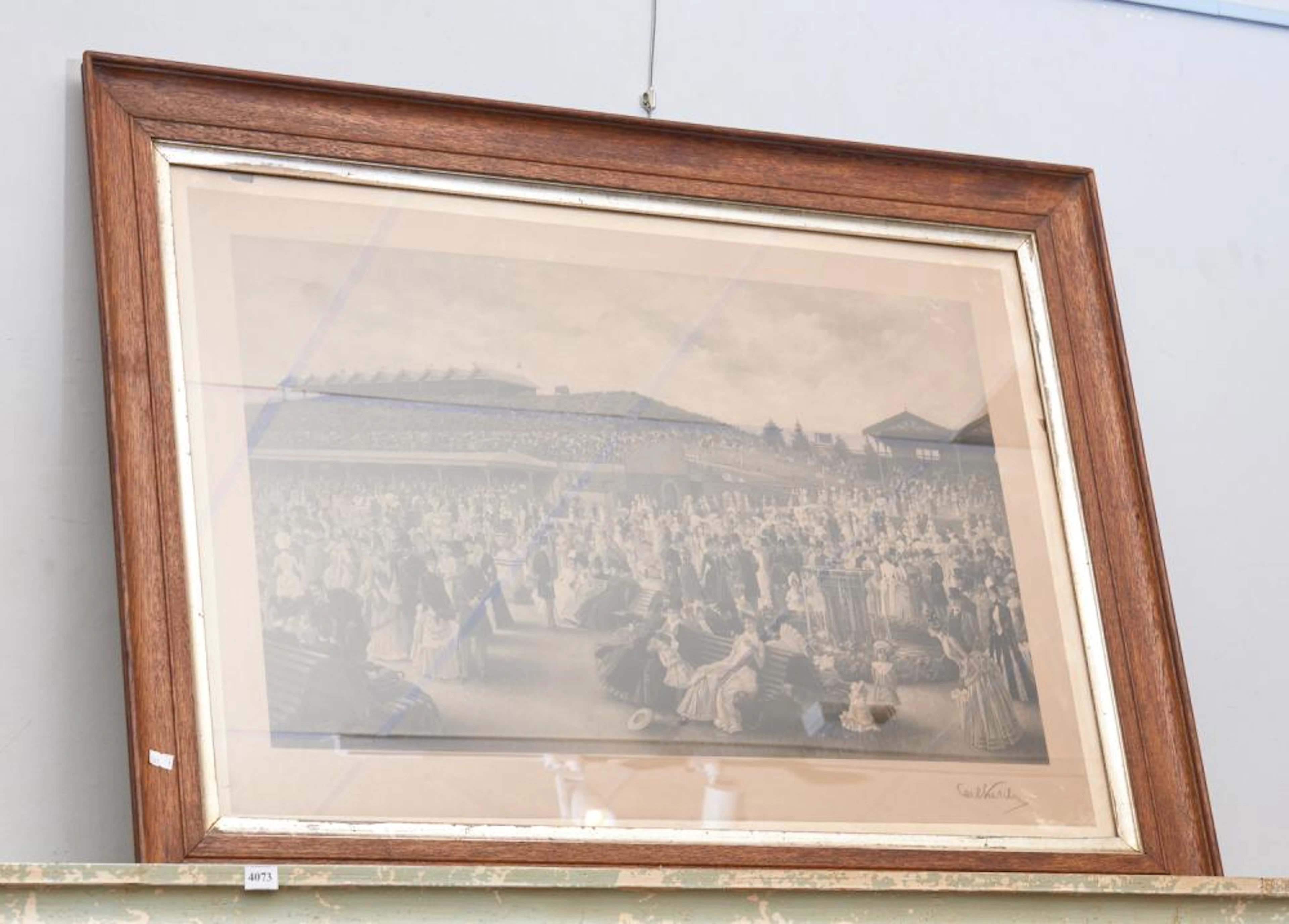 A PHOTOGRAVURE BY CARL KAHLER OF FLEMINGTON RACE COURSE, MELBOURNE CUP 1887