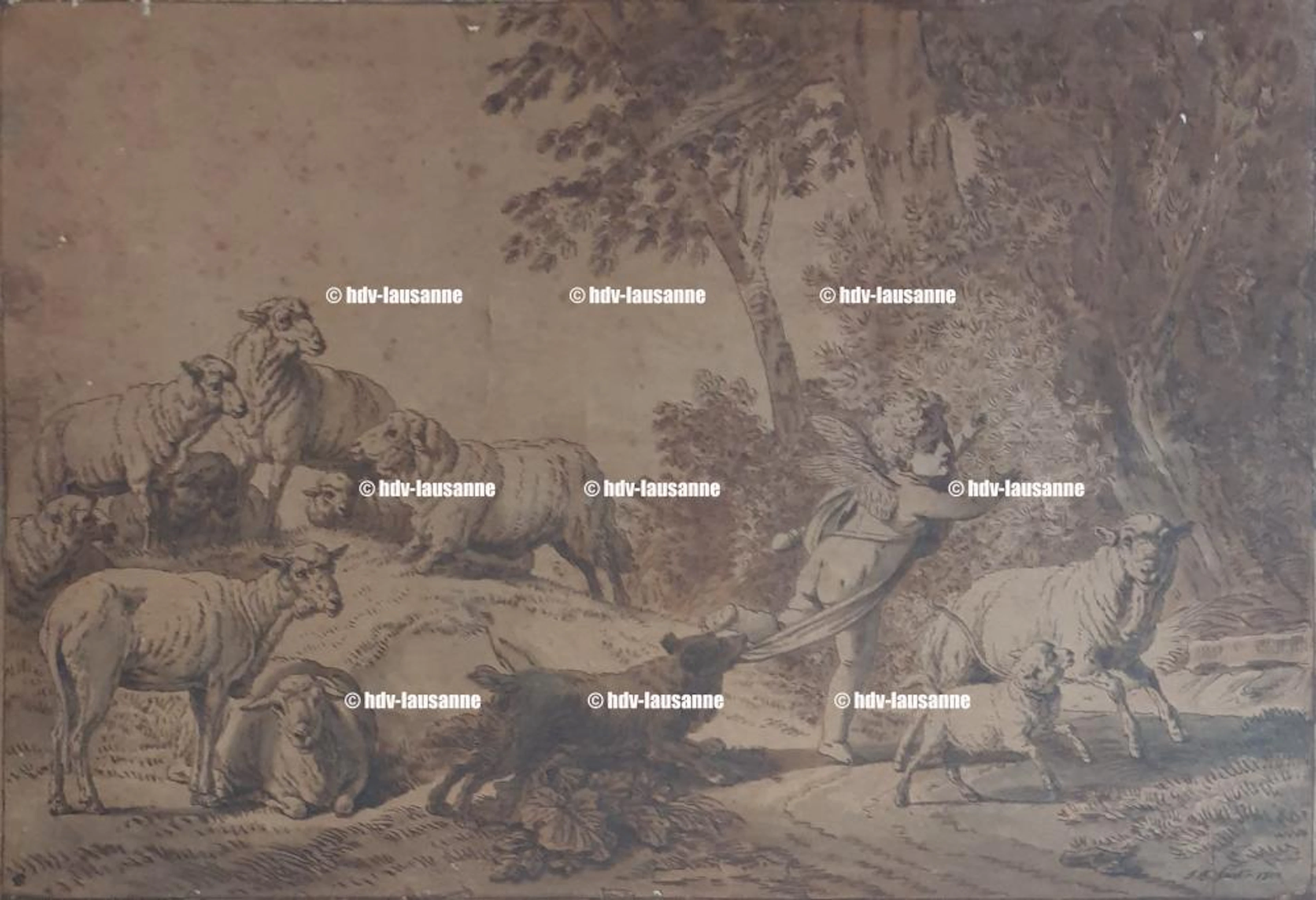 Jean-Baptiste HUET (1745-1811) - "Cupid chased from the herd"