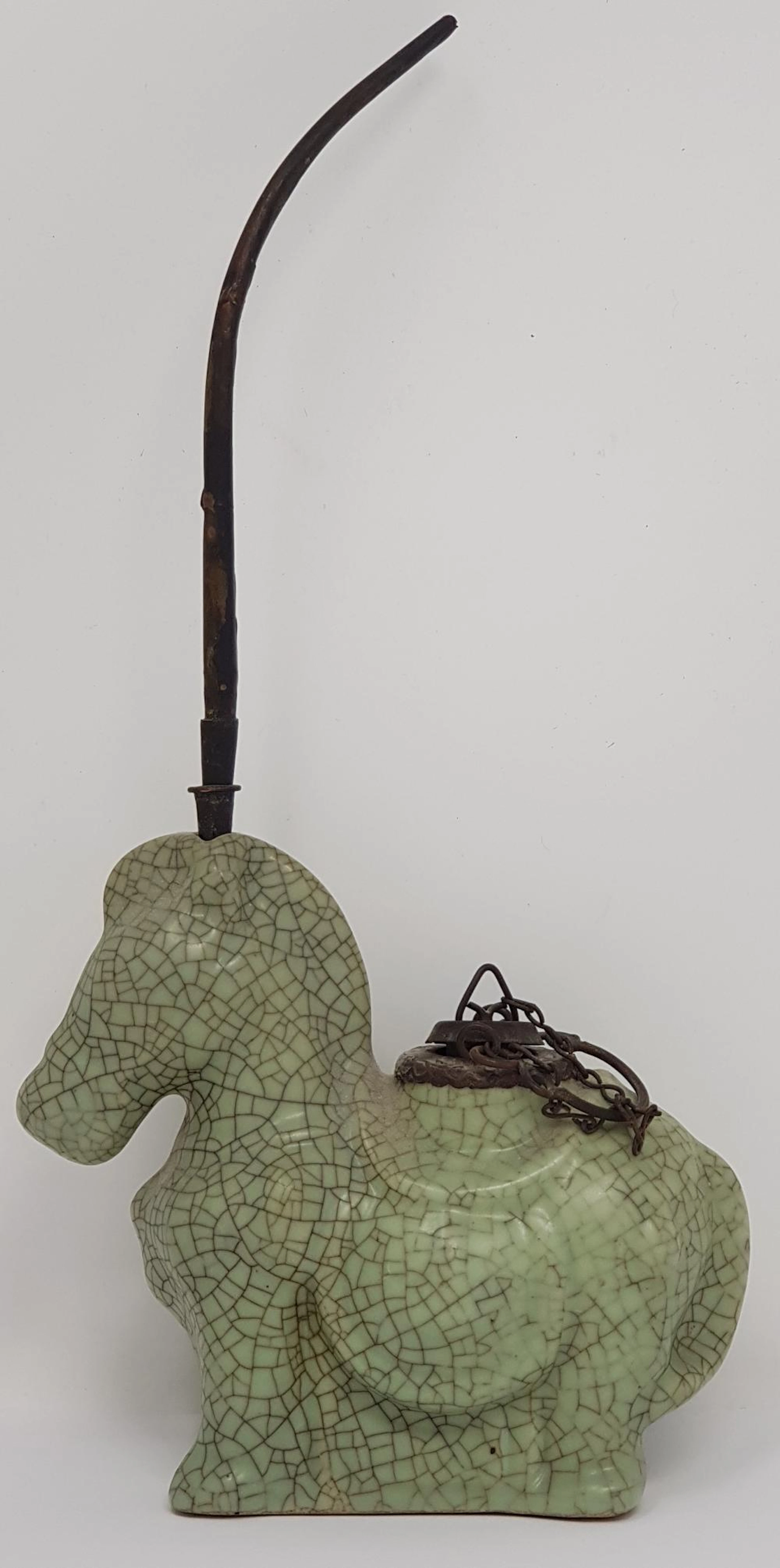 CHINA. 19th century sandstone inkwell horse