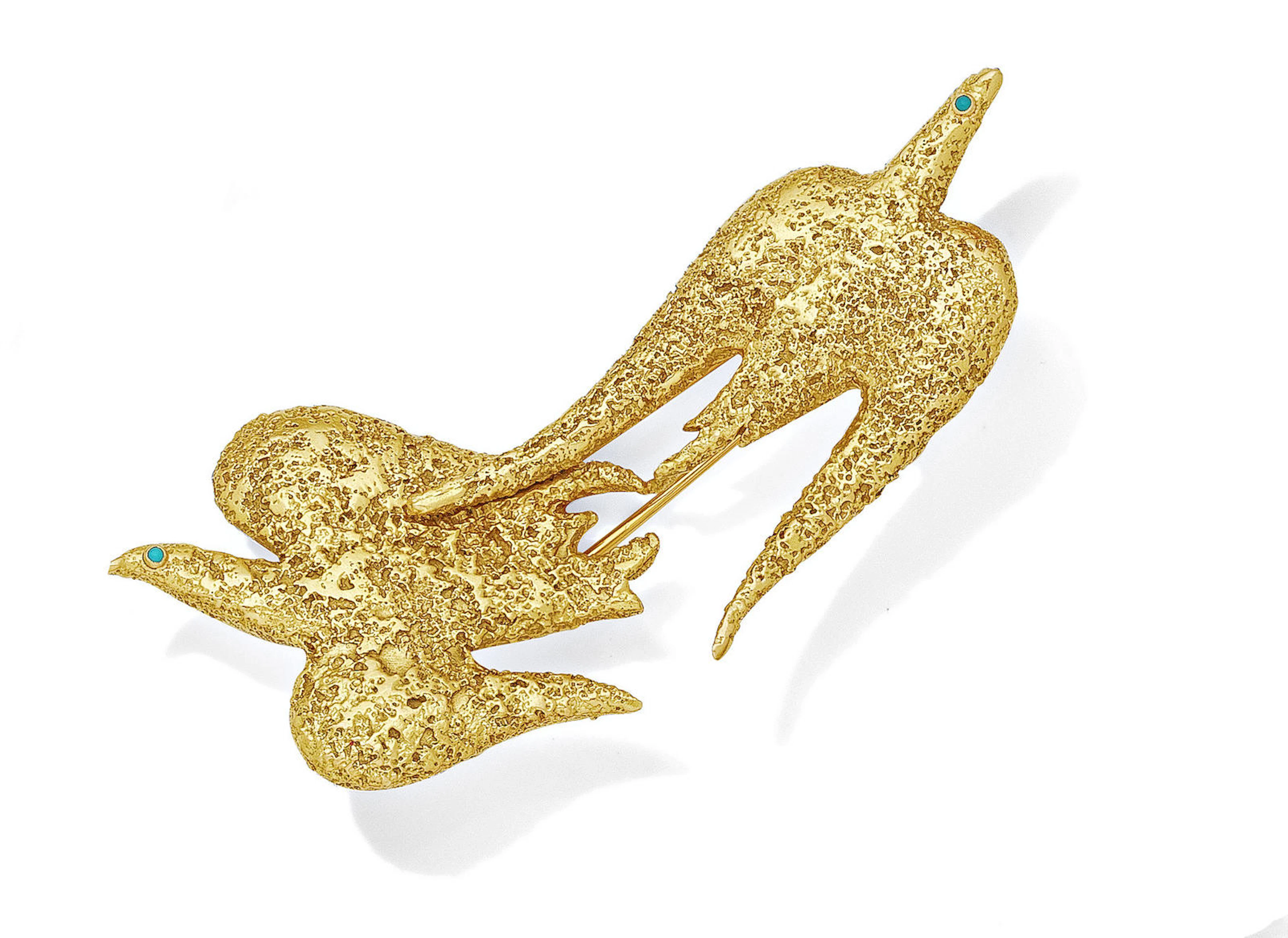 A turquoise-set "Zetes et Calais" bird brooch, by Georges Braque, circa 1962