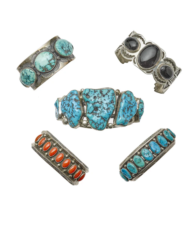 Five Navajo bracelets