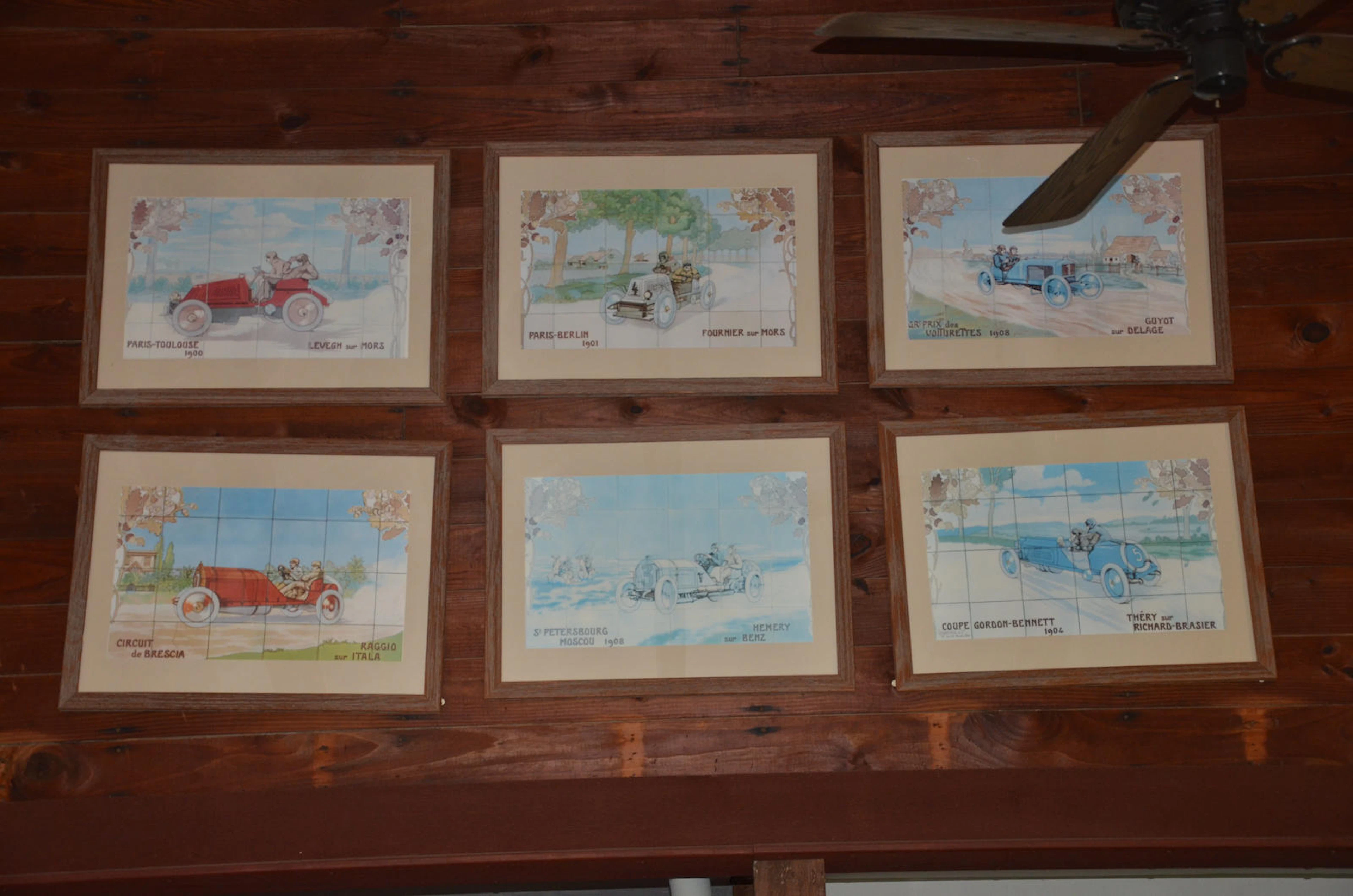 A collection of twelve Michelin Tire tile prints