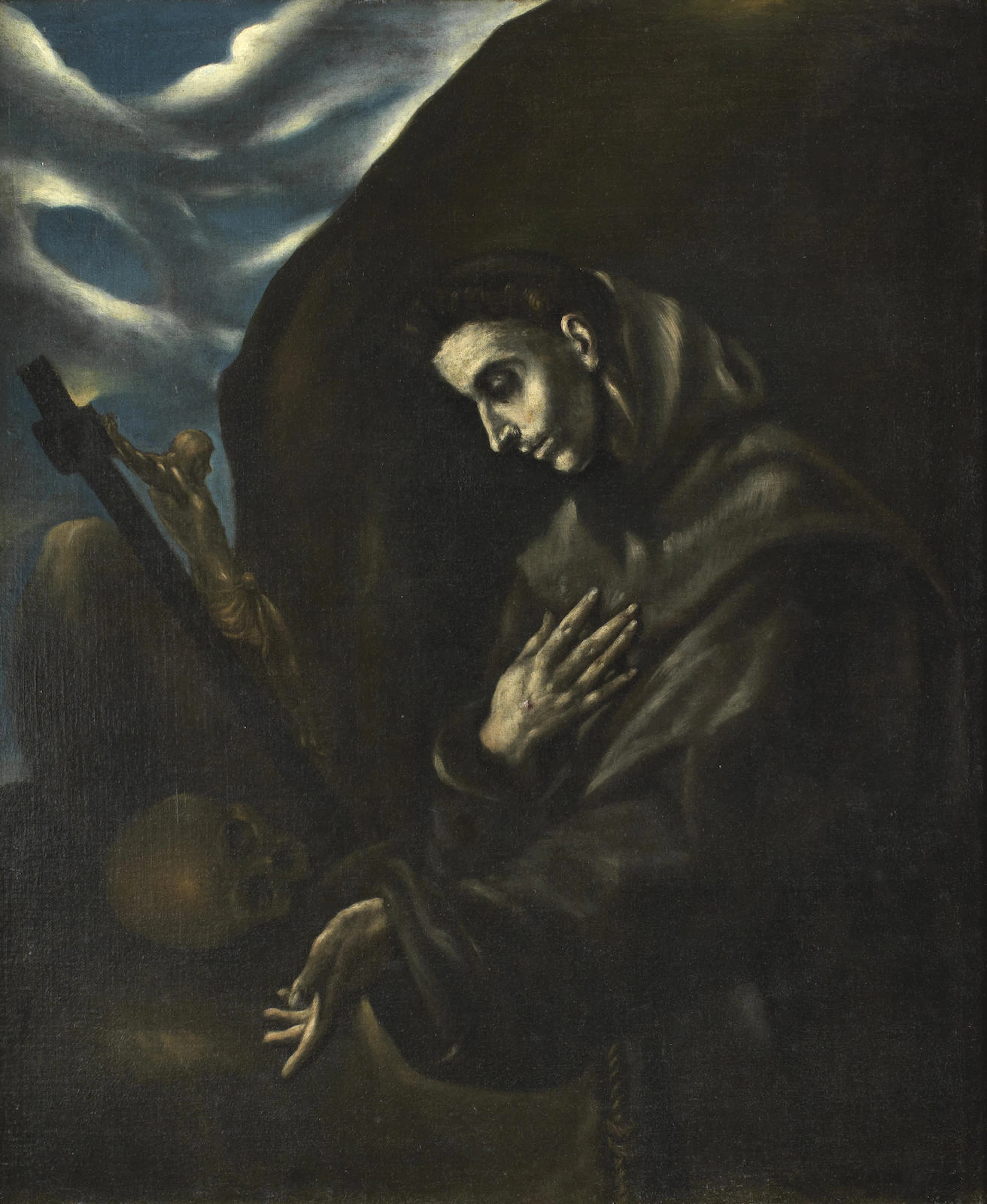 After Domenikos Theotokopoulos, called El Greco 17th Century Saint Francis in prayer