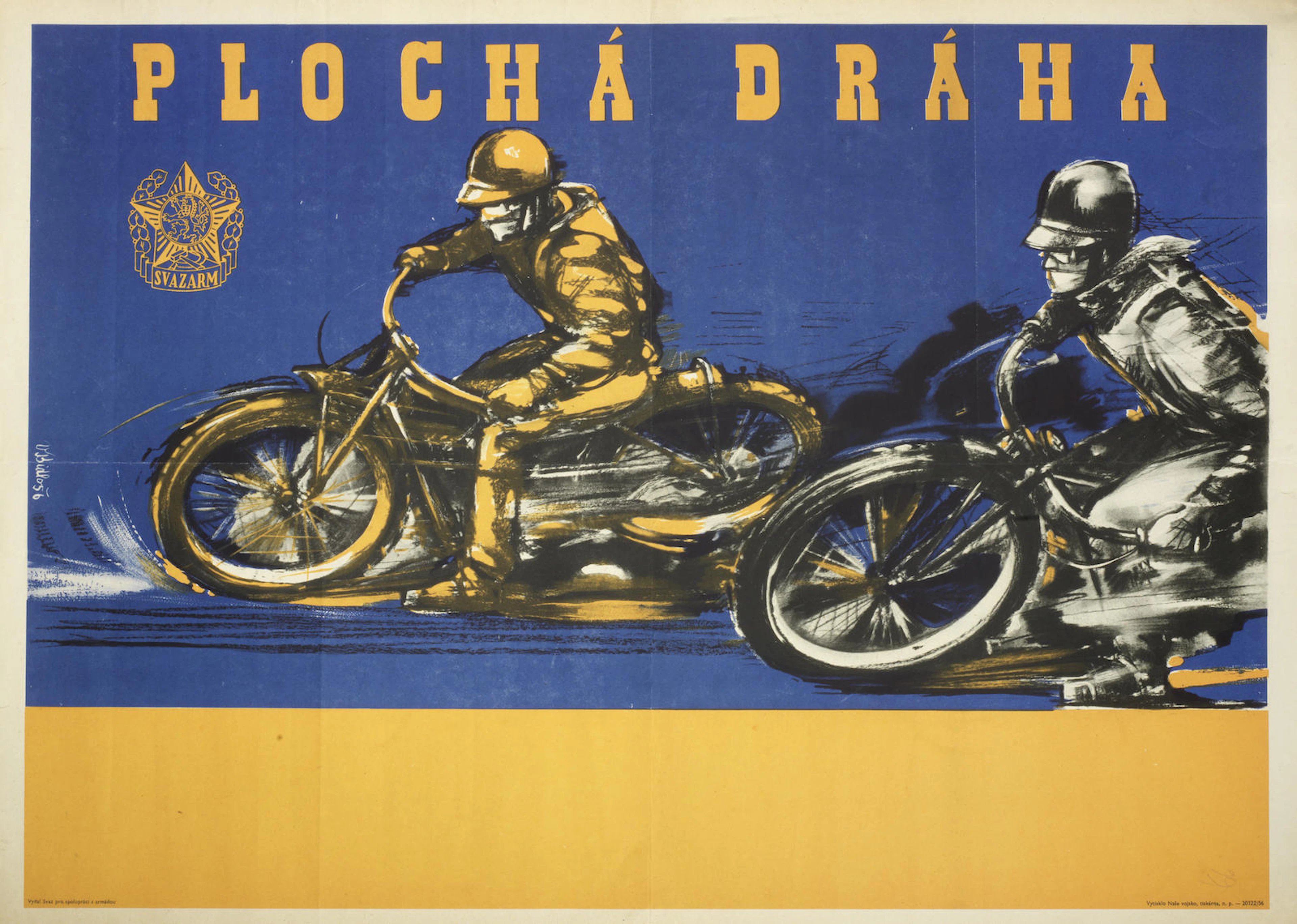 Seven post-War Czechoslovakian and Polish motorcycle race posters,