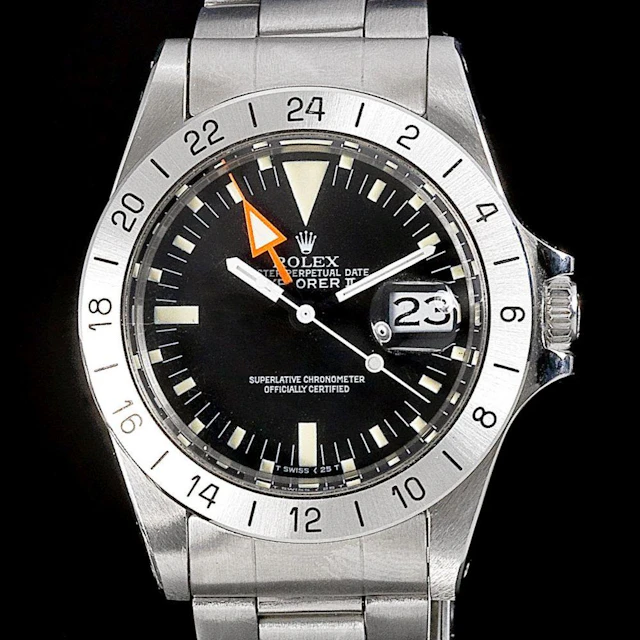 Rolex. A Stainless Steel Automatic Calendar Bracelet Watch, Explorer II, Ref:1655, Serial No.440****, Movement No.D08****, Circa 1975
