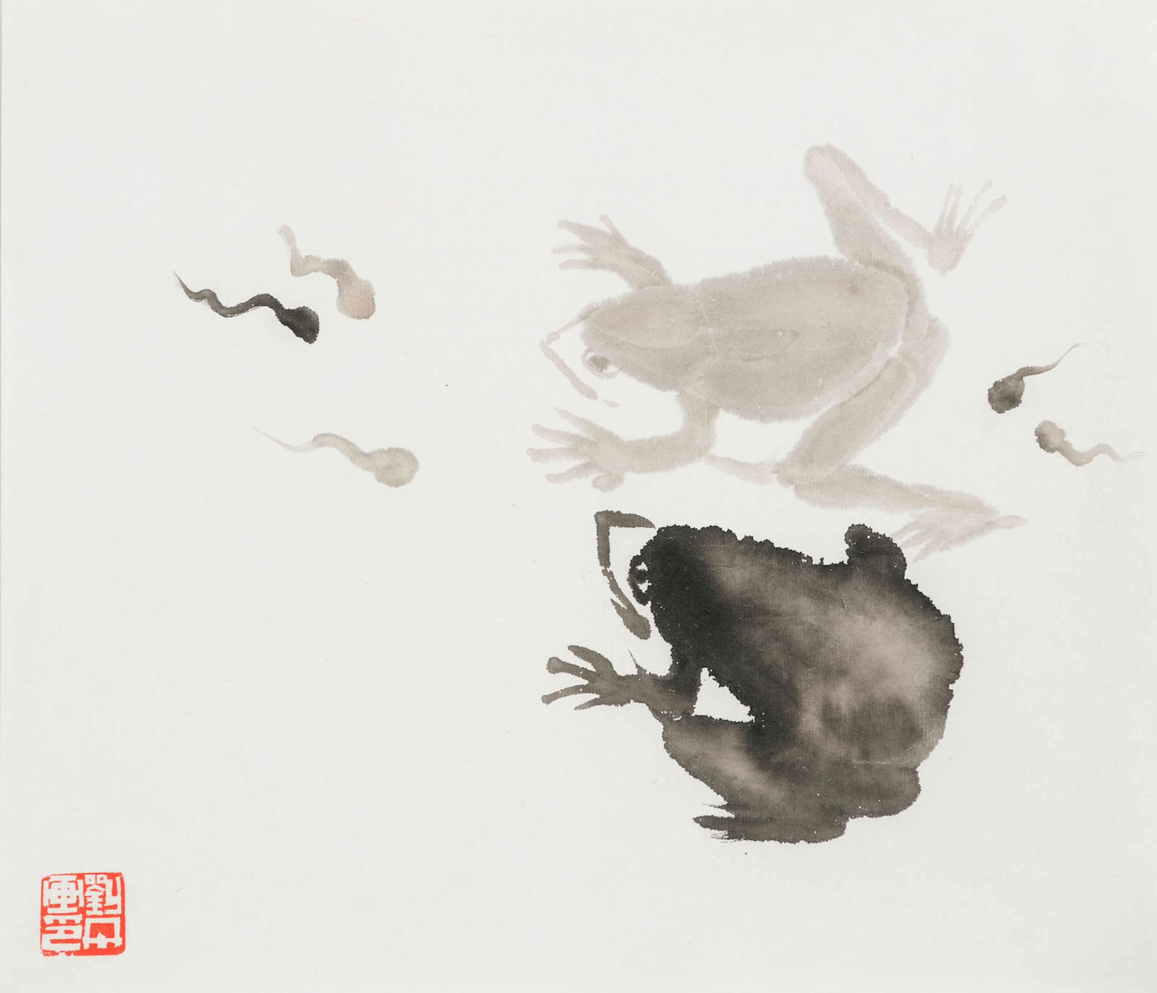 Liu Dan (b.1953) Frogs and Tadpoles