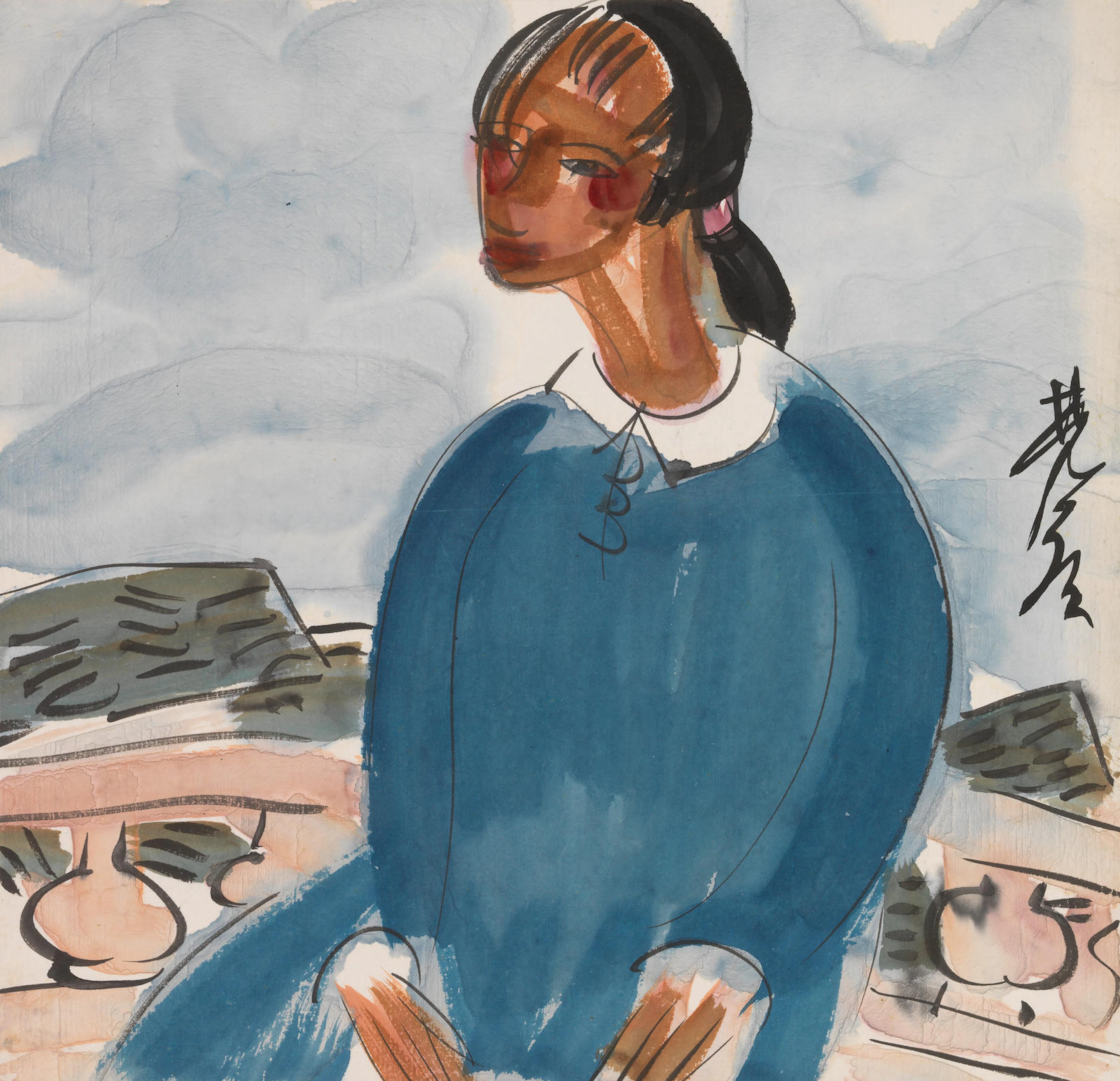 Girl in Blue Blouse