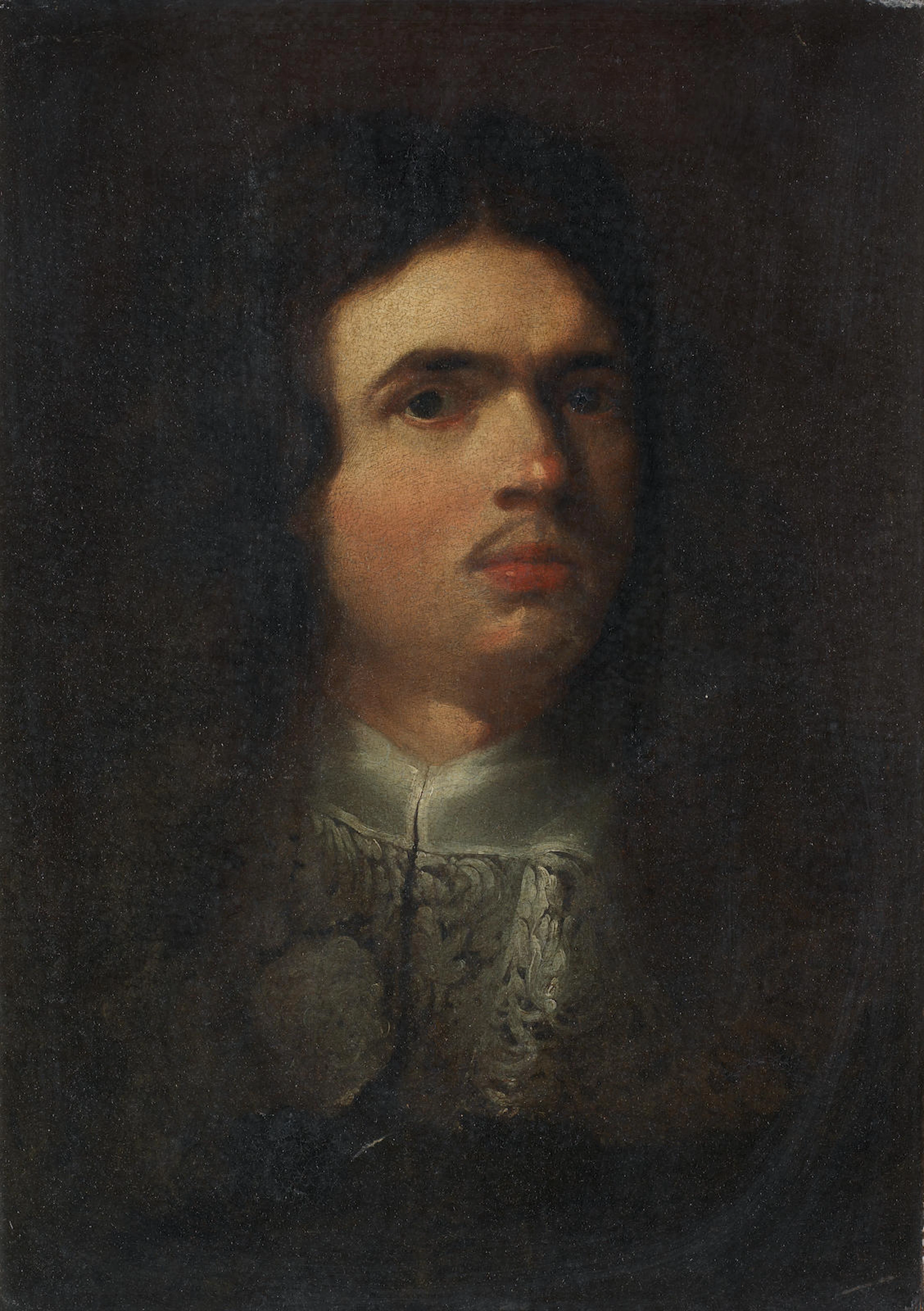 Portrait of a gentleman, bust-length, in black costume with a white lace collar