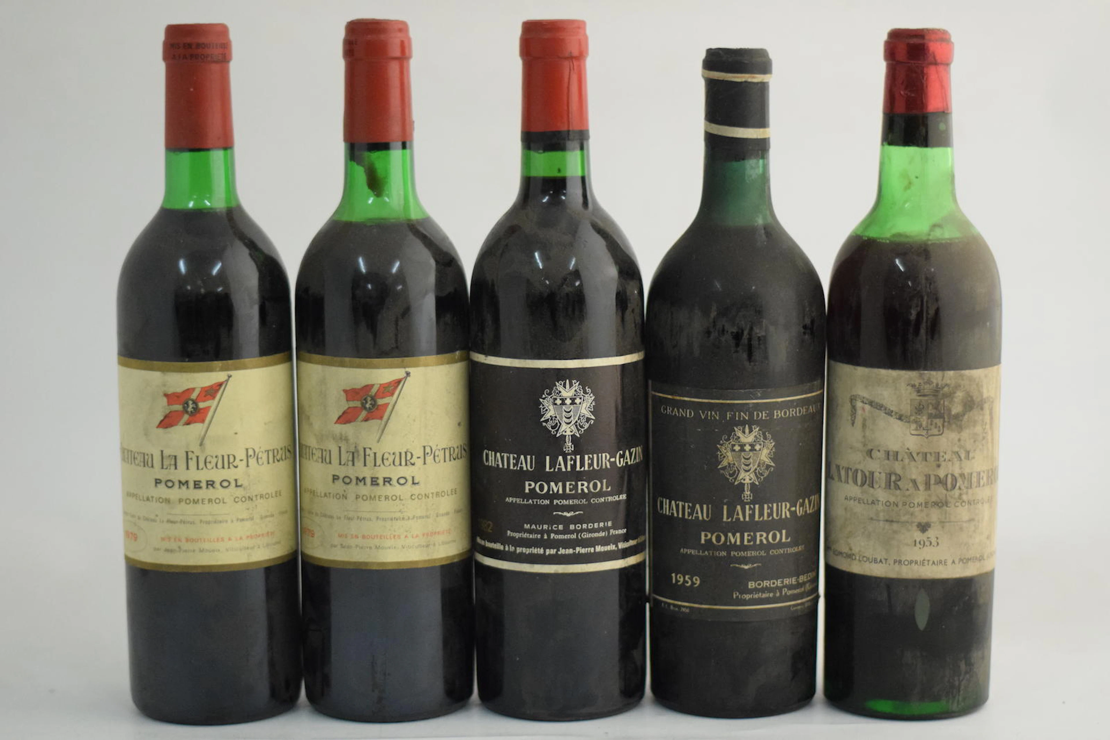 Château Latour à Pomerol 1953, Pomerol, BE (1) Château Lafleur-Gazin 1959, Pomerol, BE (1) Château La Fleur-Pétrus 1979, Pomerol (2) Château Lafleur-Gazin 1982