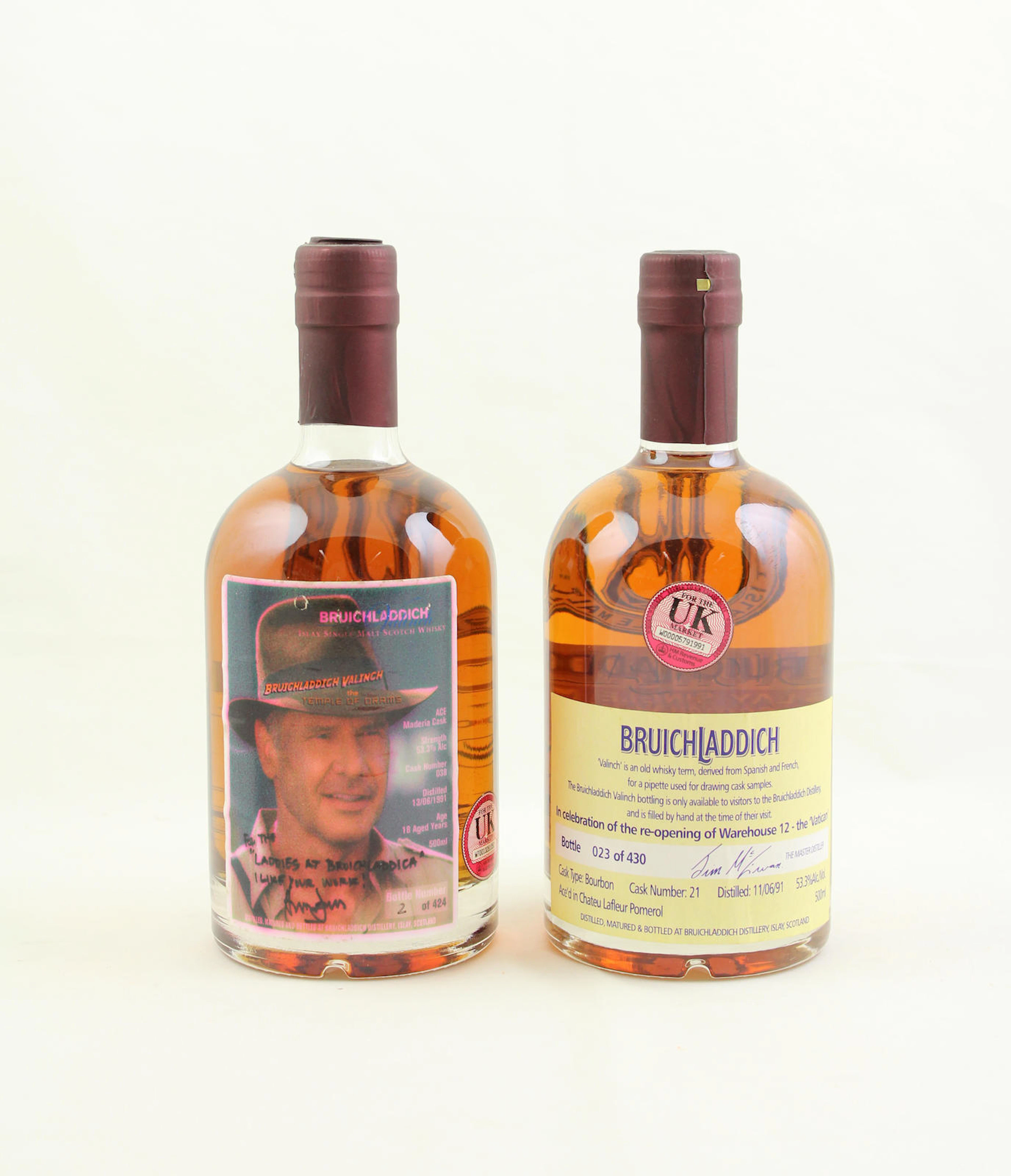 Bruichladdich Valinch Temple of Drams-18 year old-1991 Bruichladdich Valinch-1991