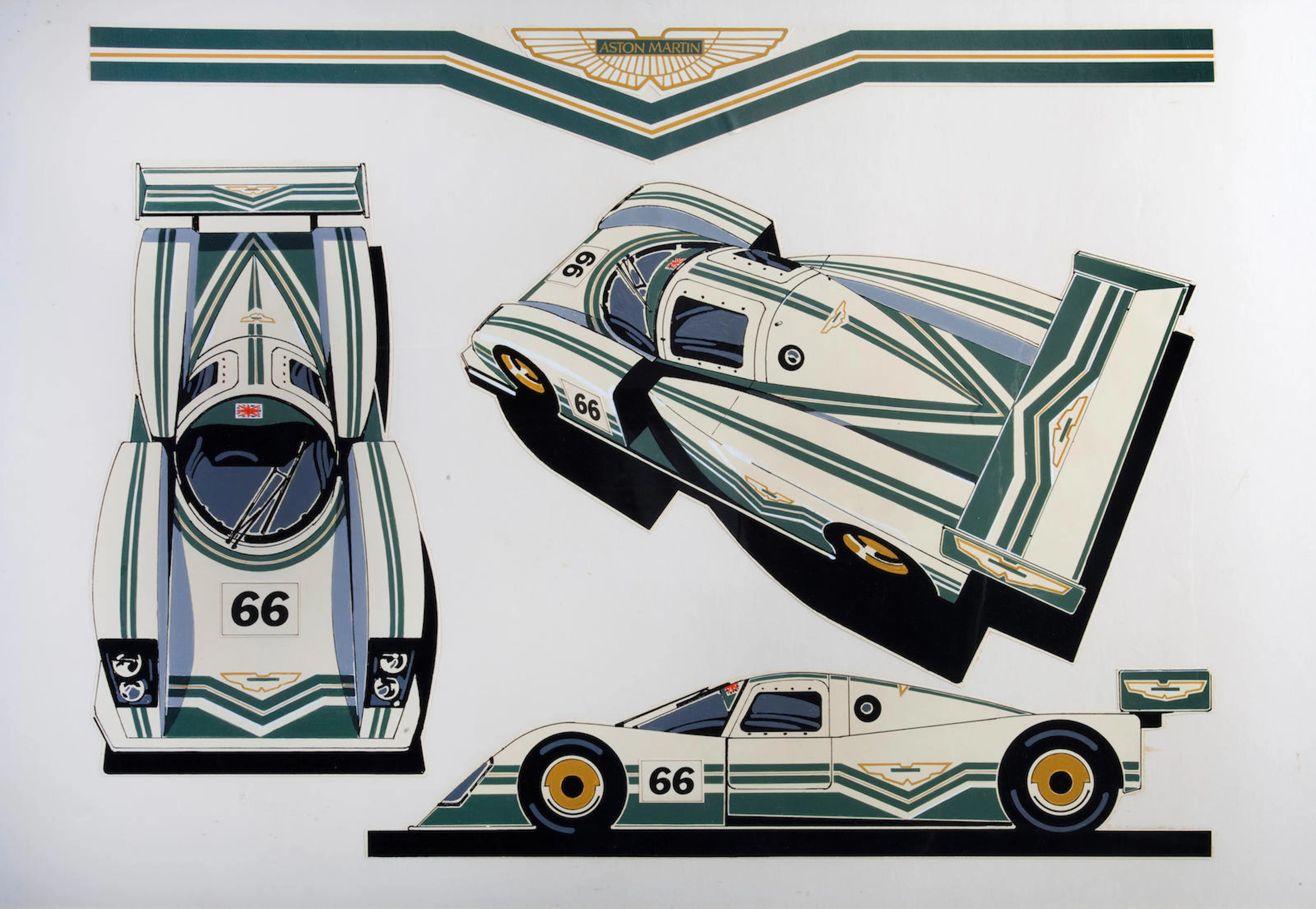 'Aston Martin AMR1', a factory commissioned proposed livery design original artwork,