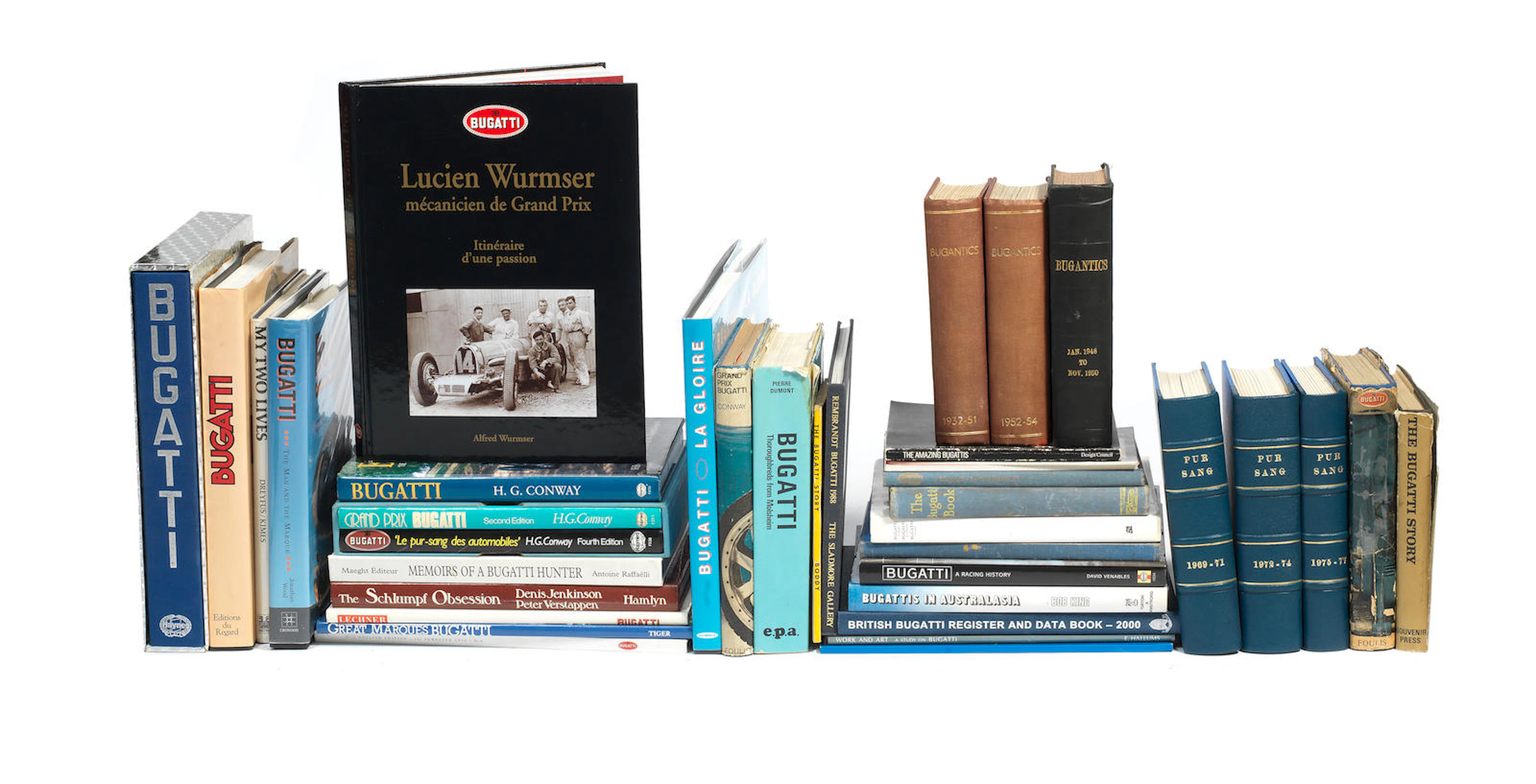 A quantity of Bugatti books and literature,