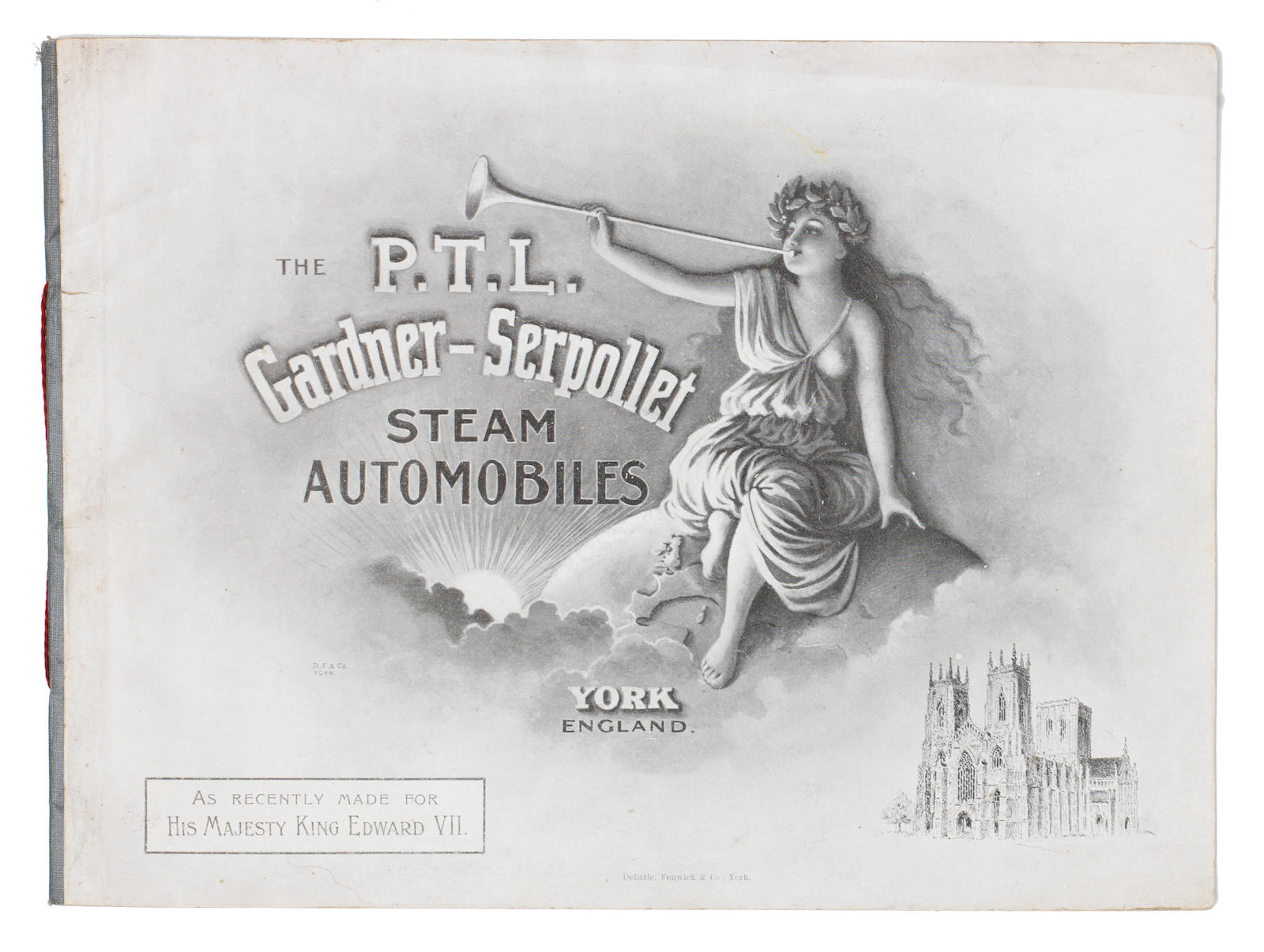 A rare and early sales brochure for "P.T.L." Gardner-Serpollet Steam Automobiles, circa 1901,