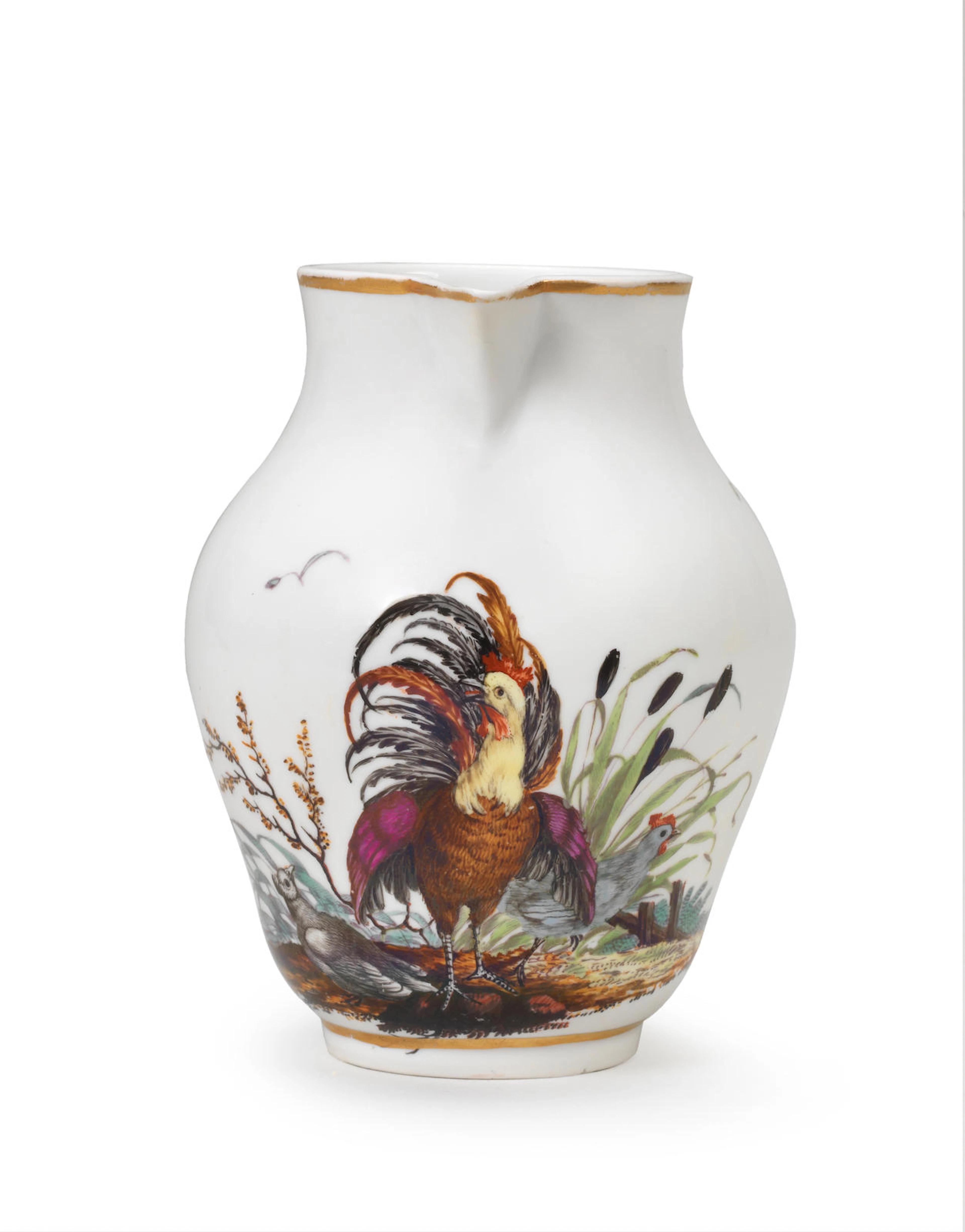 A very rare Ansbach ornithological jug sent to the Reverend De Mol at Loosdrecht, circa 1773