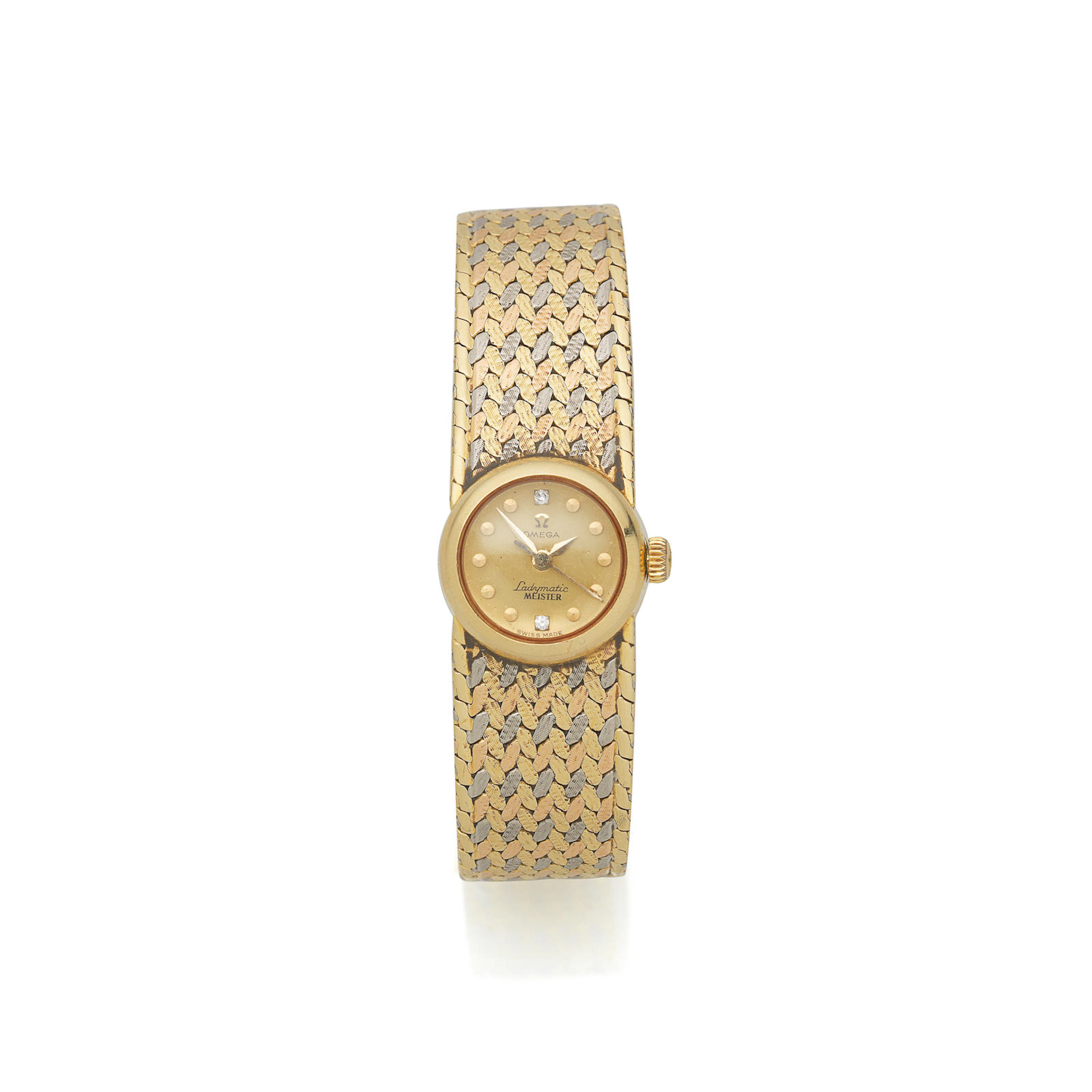 Omega. A lady's 18K gold automatic bracelet watch Ladymatic Meister, Ref: SC 70 2994 61, Circa 1961
