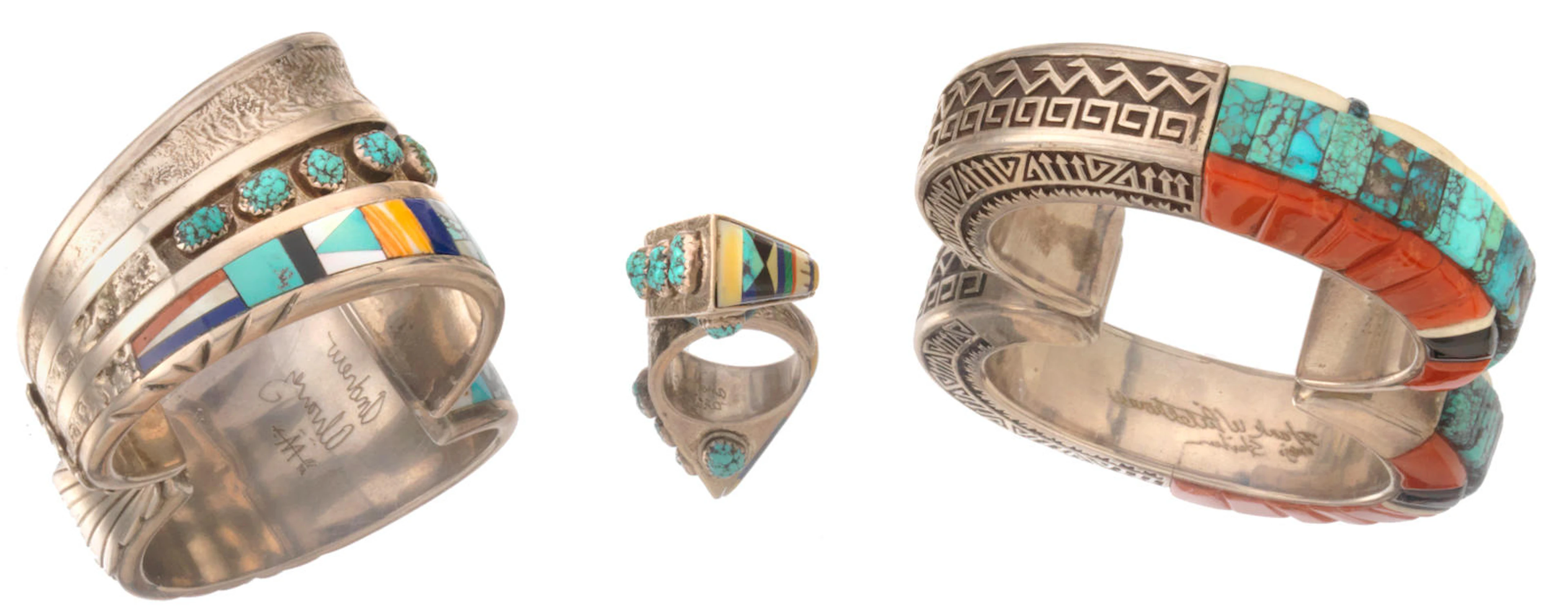 Three Southwest jewelry items