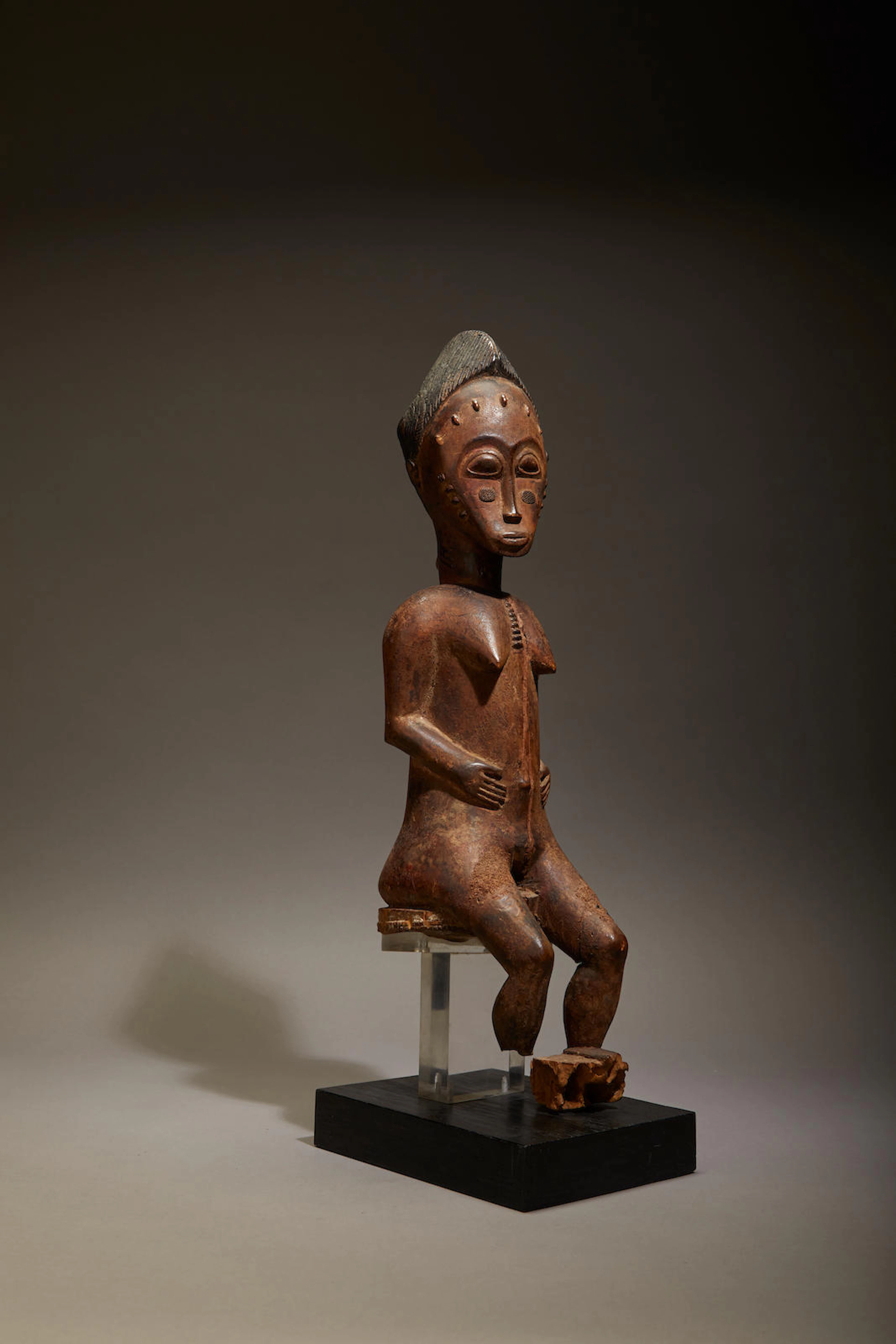 Baule Seated Female Figure, Ivory Coast