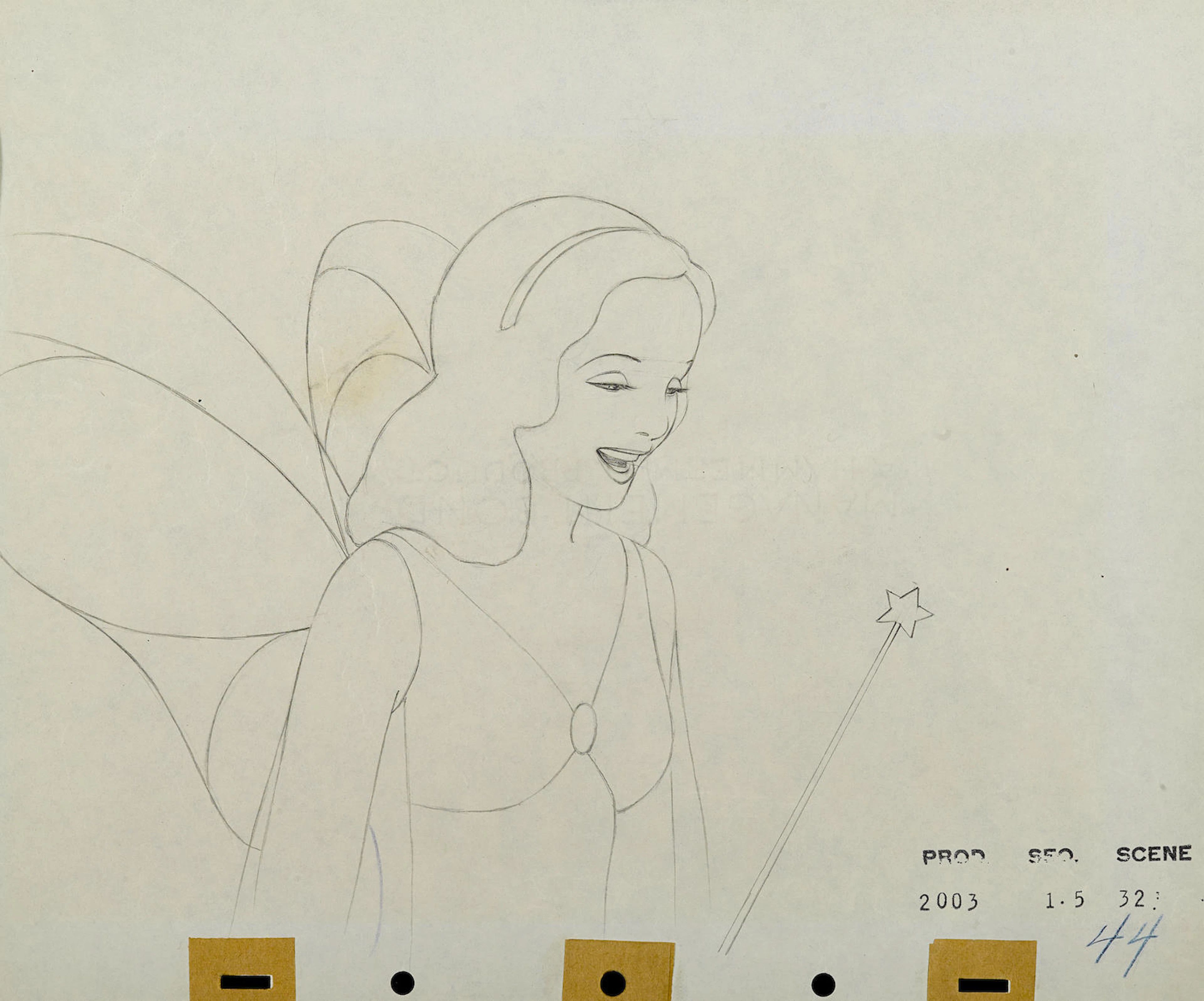 An animation drawing of the Blue Fairy from Pinocchio