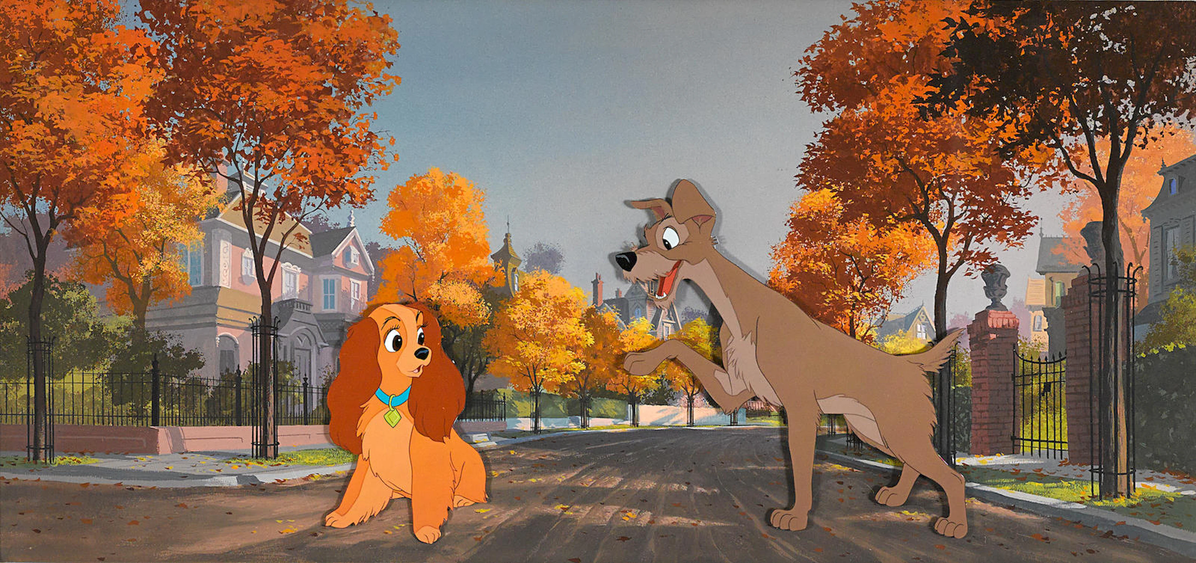 A celluloid of Lady and Tramp from Lady and the Tramp