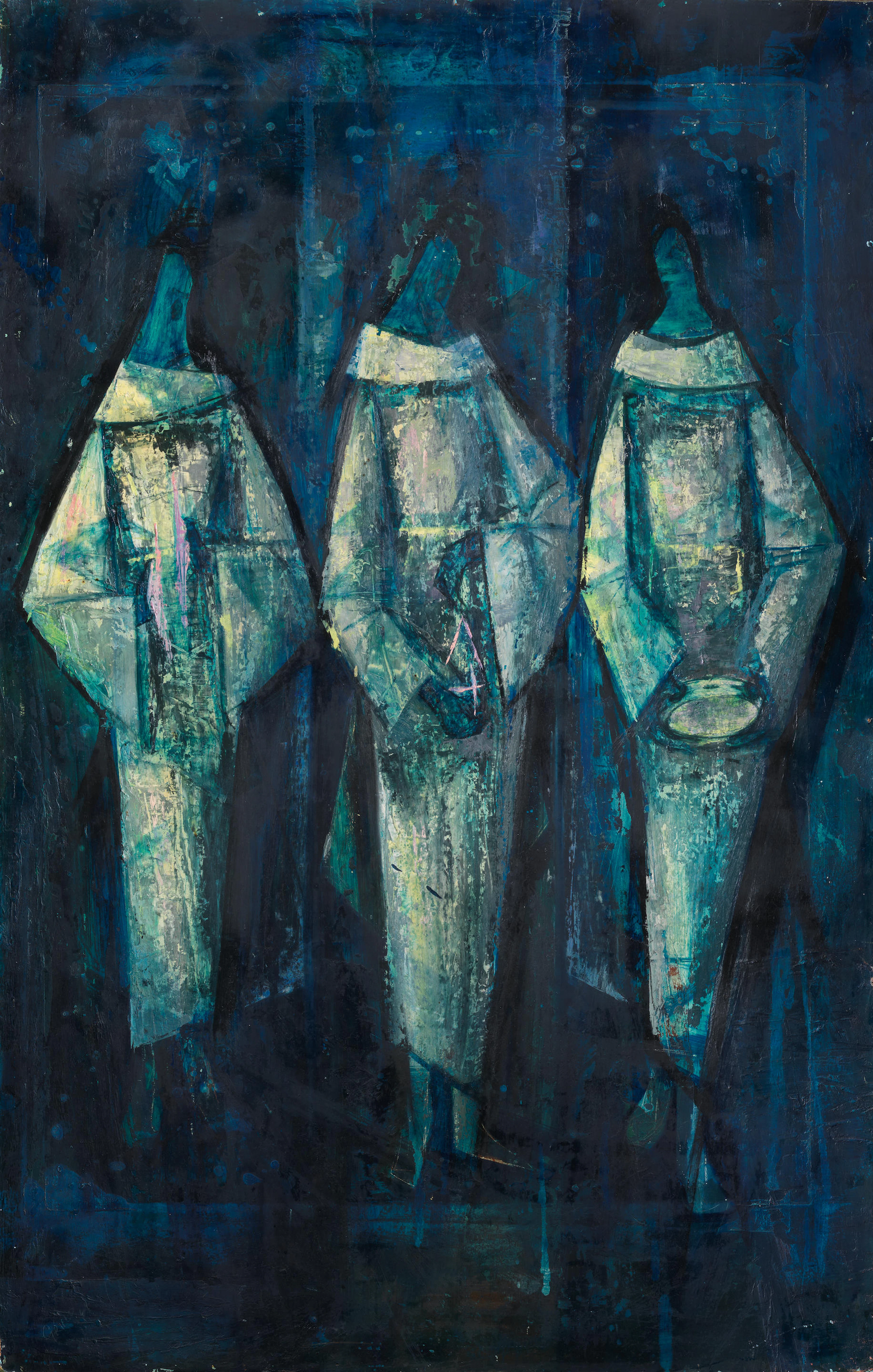 Yusuf Adebayo Cameron Grillo (Nigerian, born 1934) 'Evangelists: Cymbal, Triangle and Tambourine'