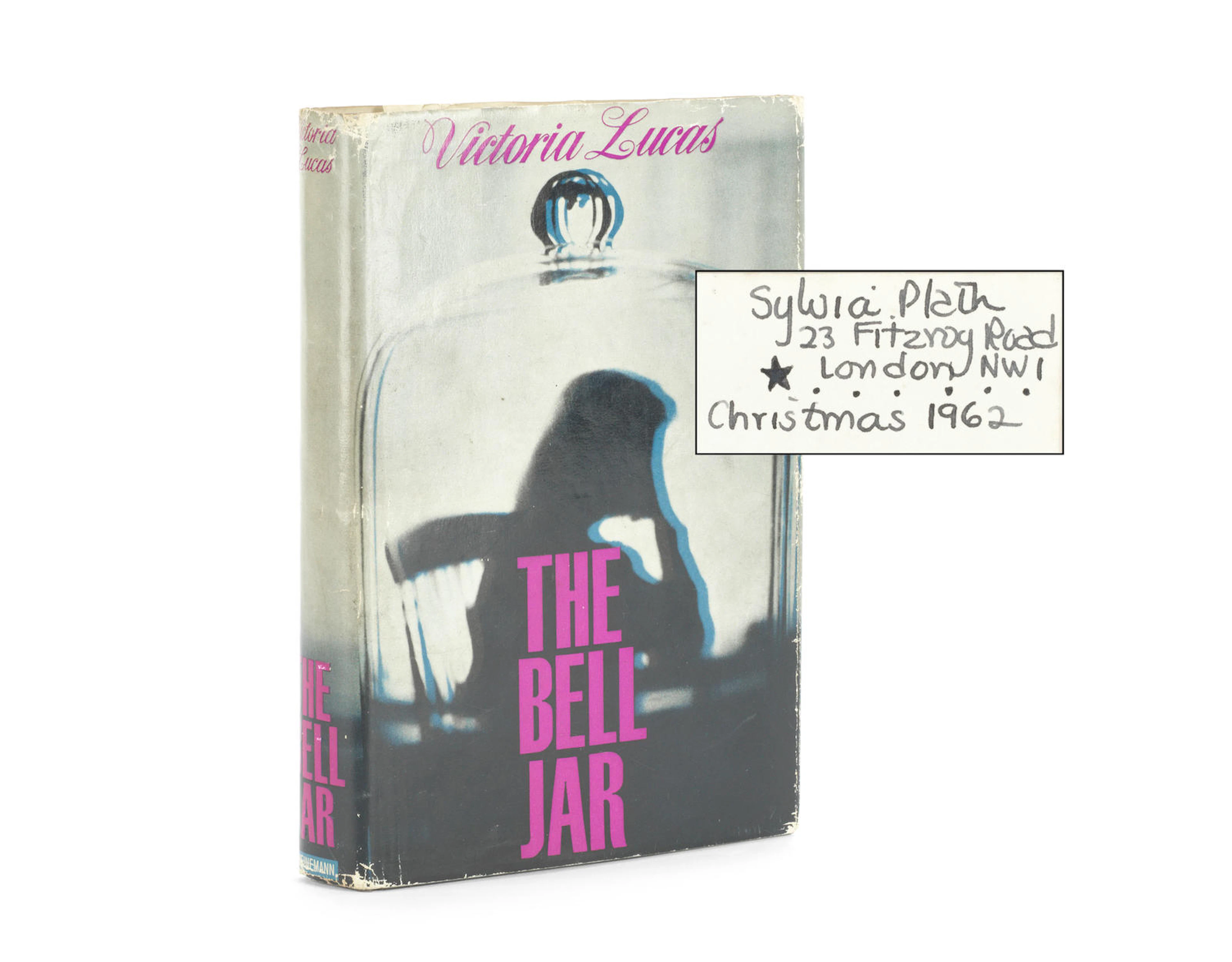 PLATH (SYLVIA) The Bell Jar, FIRST EDITION, SYLVIA PLATH'S OWN COPY SIGNED AND DATED "CHRISTMAS 1962", WITH HER FITZROY ROAD ADDRESS on the front free paper, Heinemann