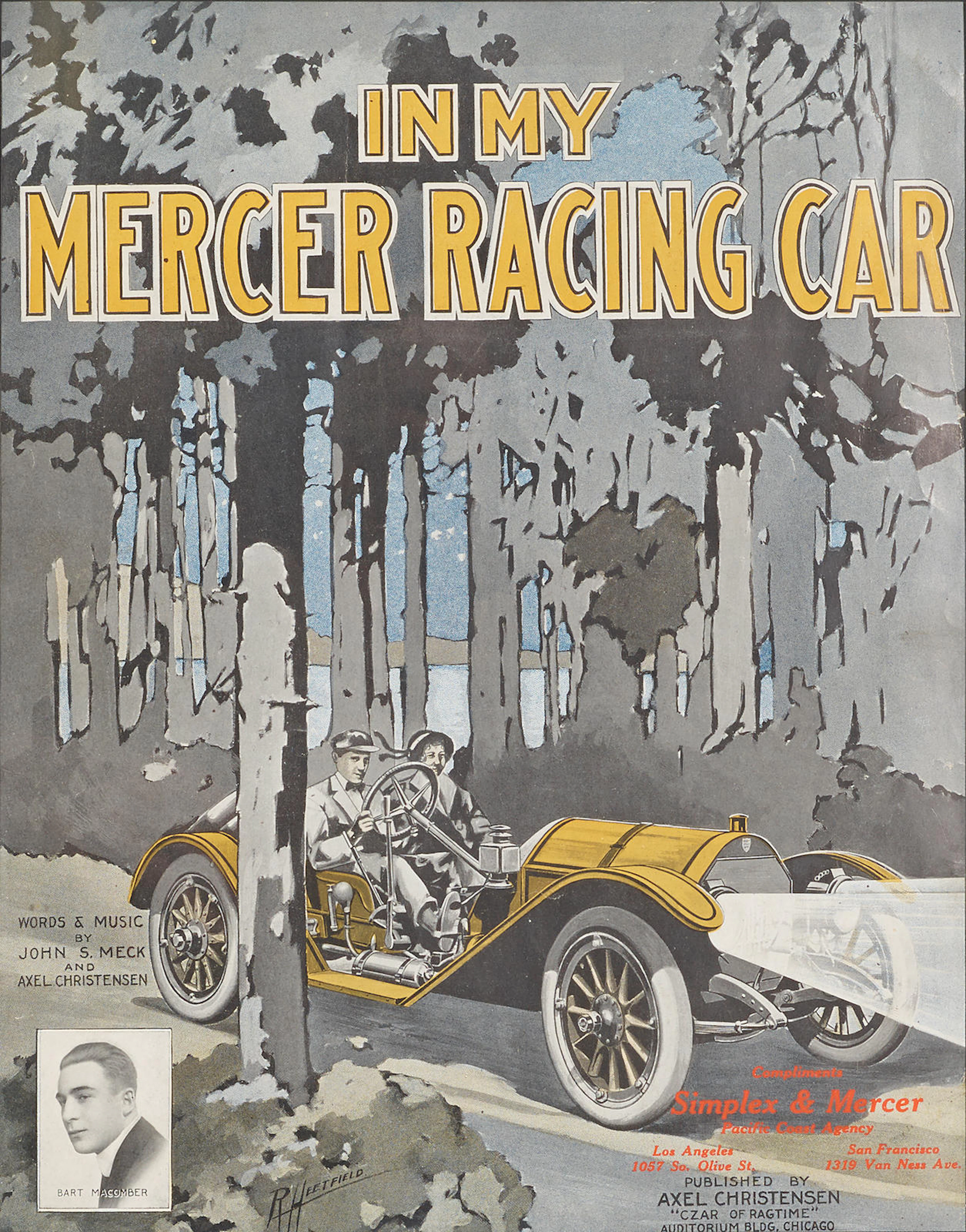 Assorted framed motoring prints and ephemera,