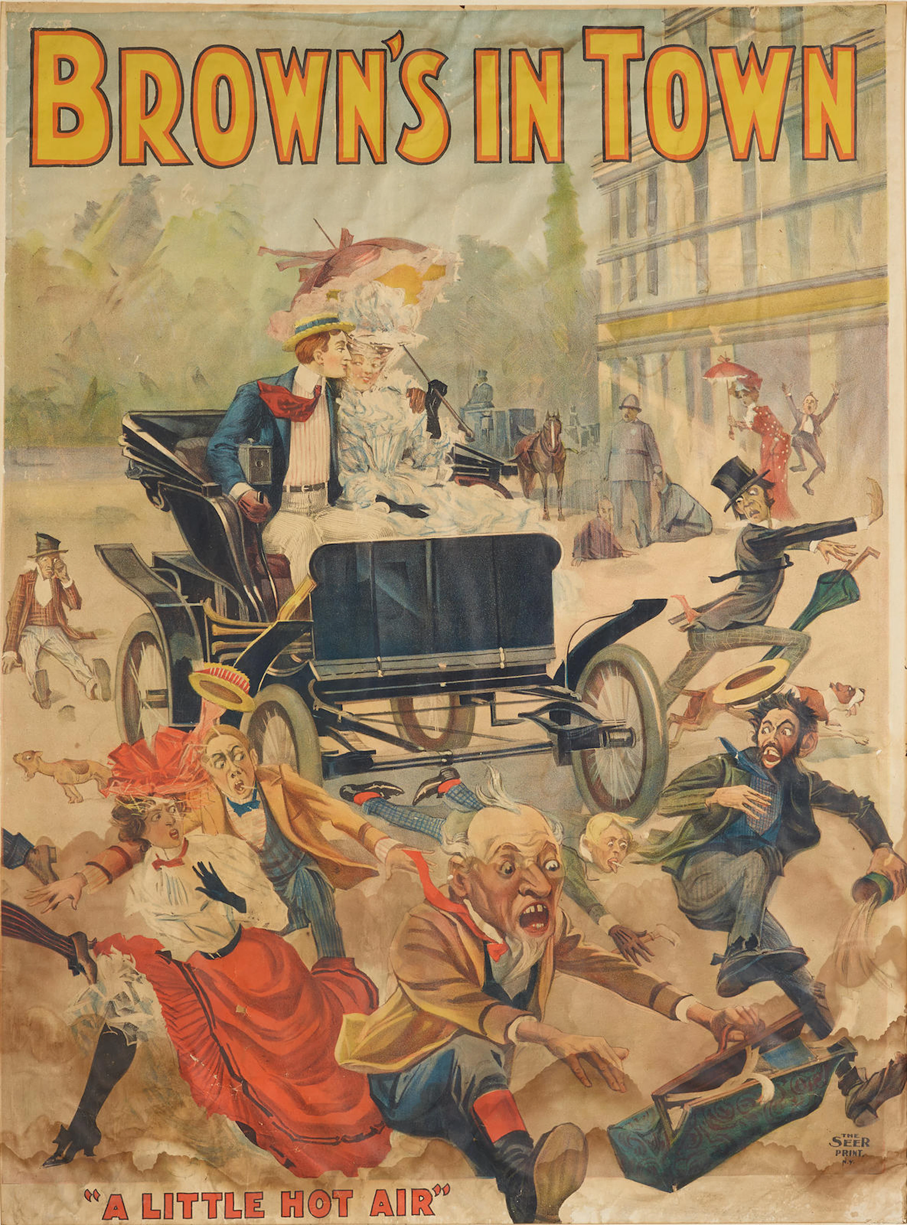 A "Brown's in Town" poster, circa 1902,