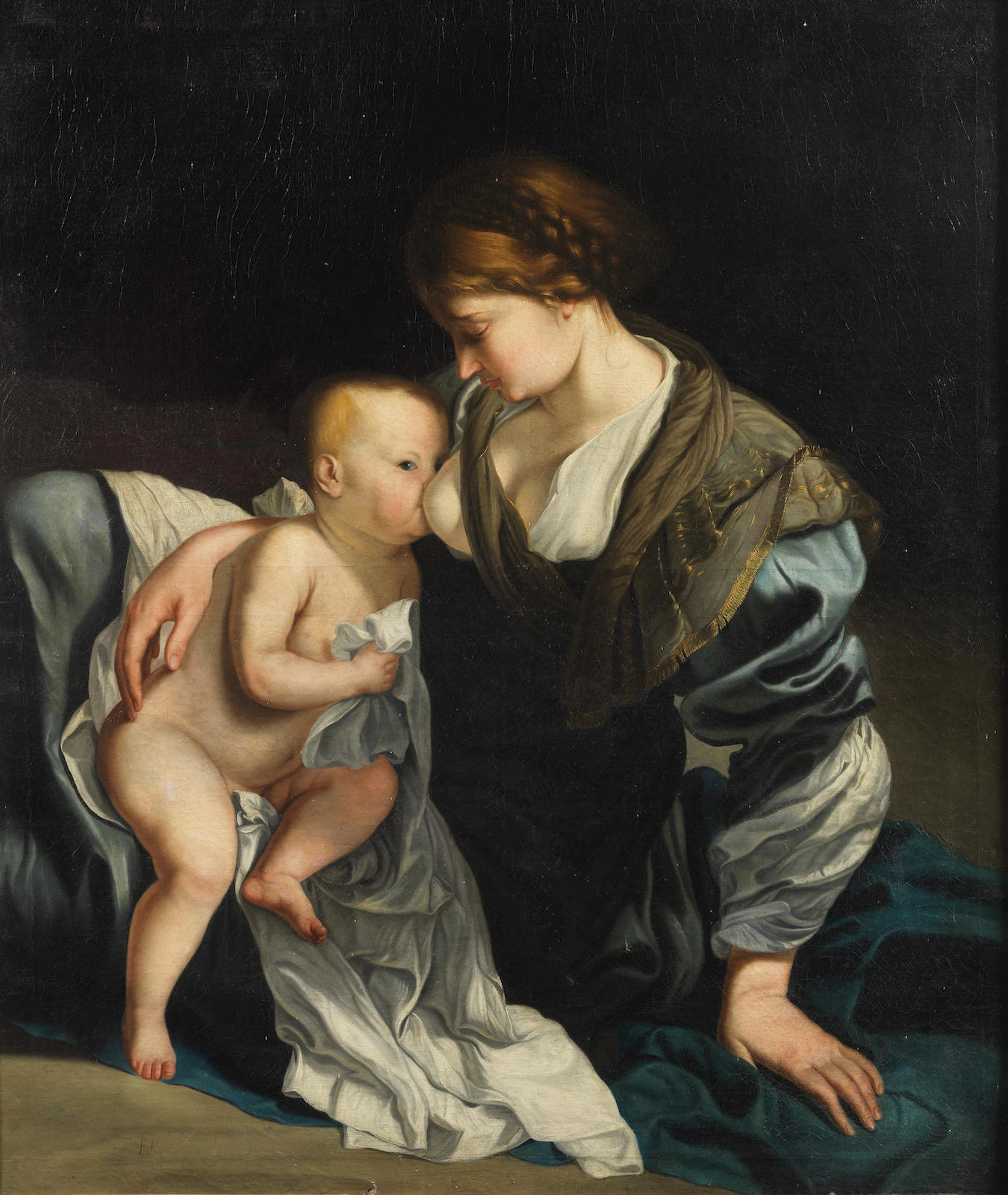After Orazio Gentileschi 19th Century The Madonna and Child