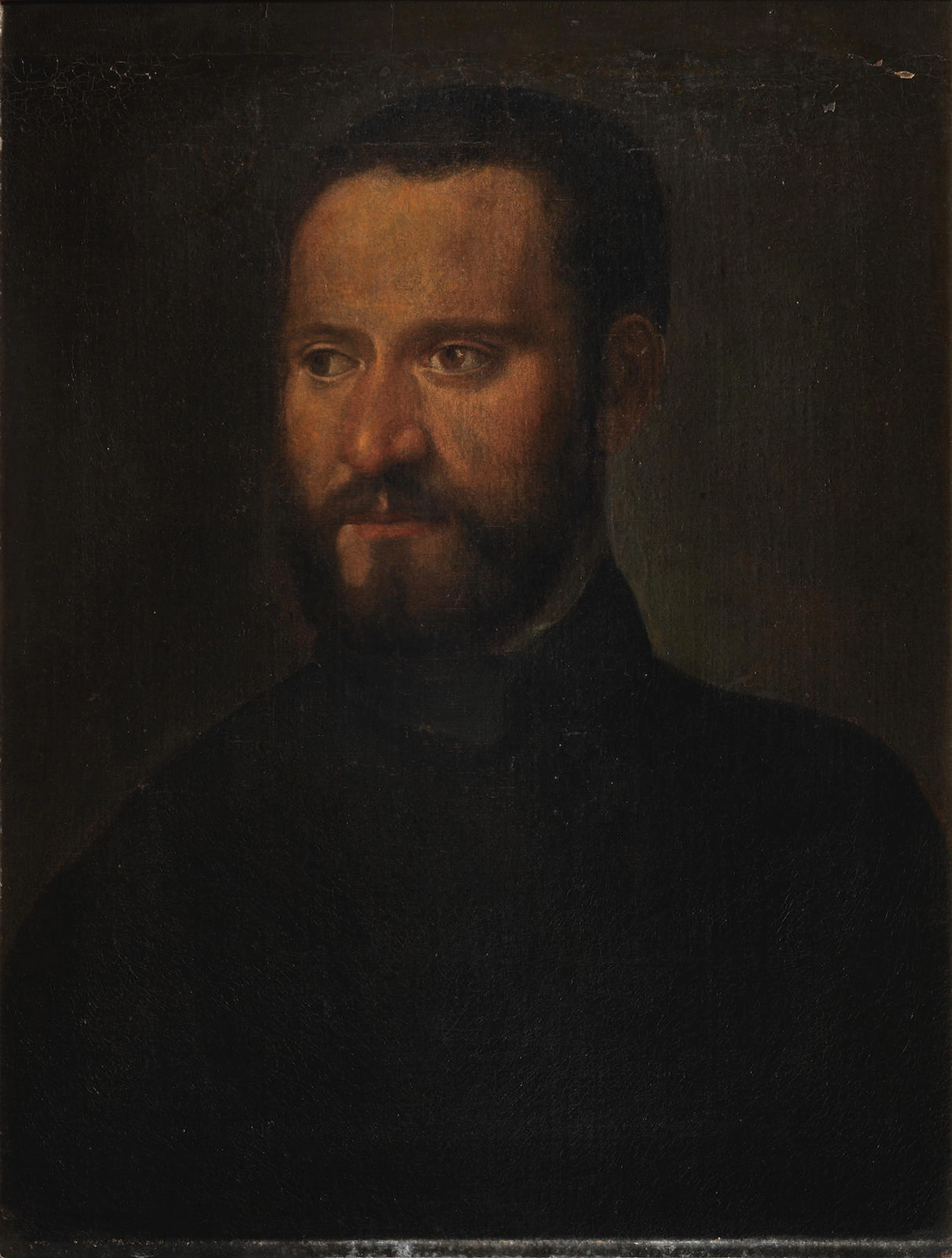 Manner of Tiziano Vecellio, called Titian 17th Century Portrait of a gentleman, bust-length, in black costume