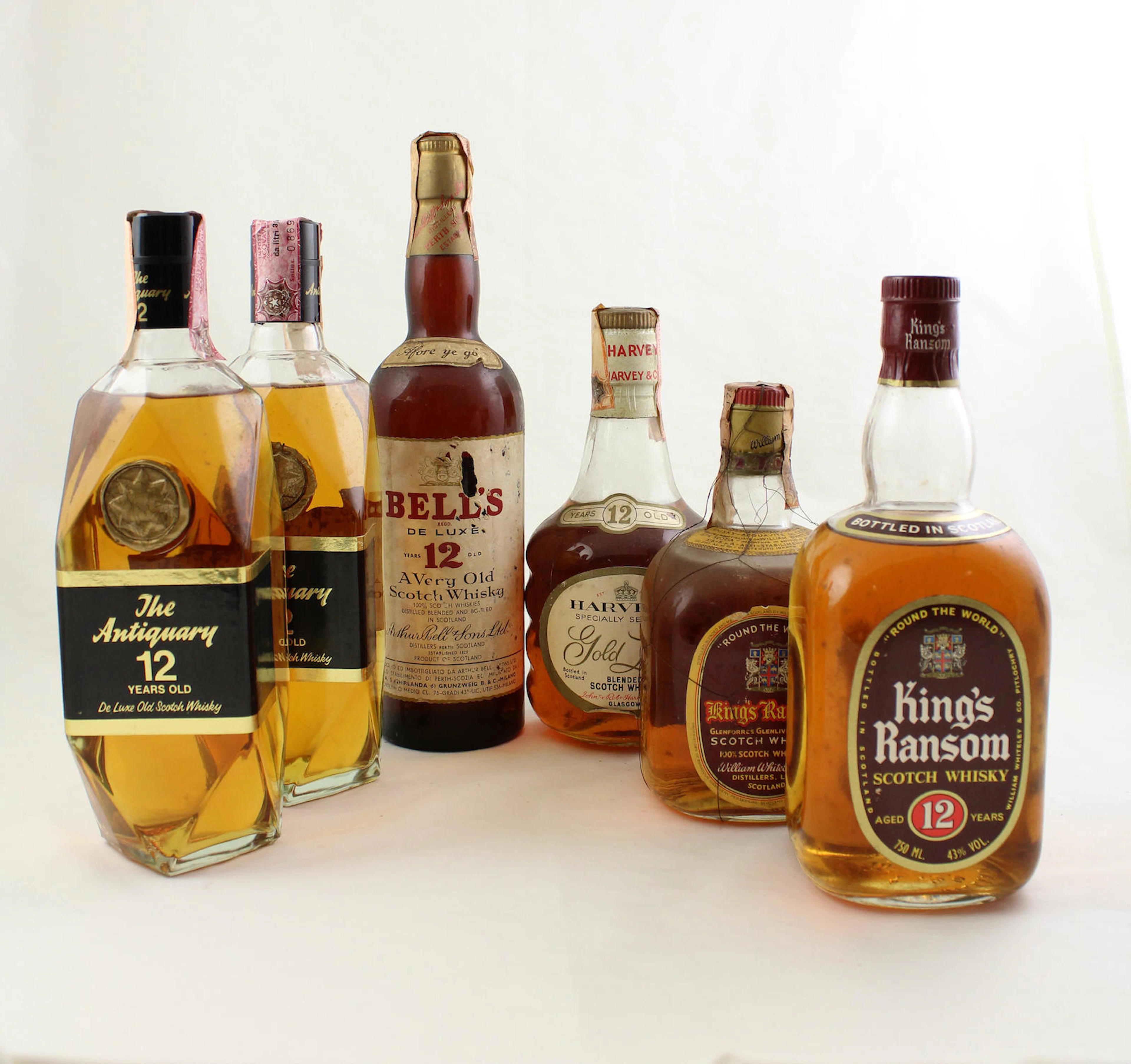 The Antiquary-12 year old (2) Bell's De Luxe-12 year old Harvey's Gold Label-12 year old King's Ransom King's Ransom-12 year old