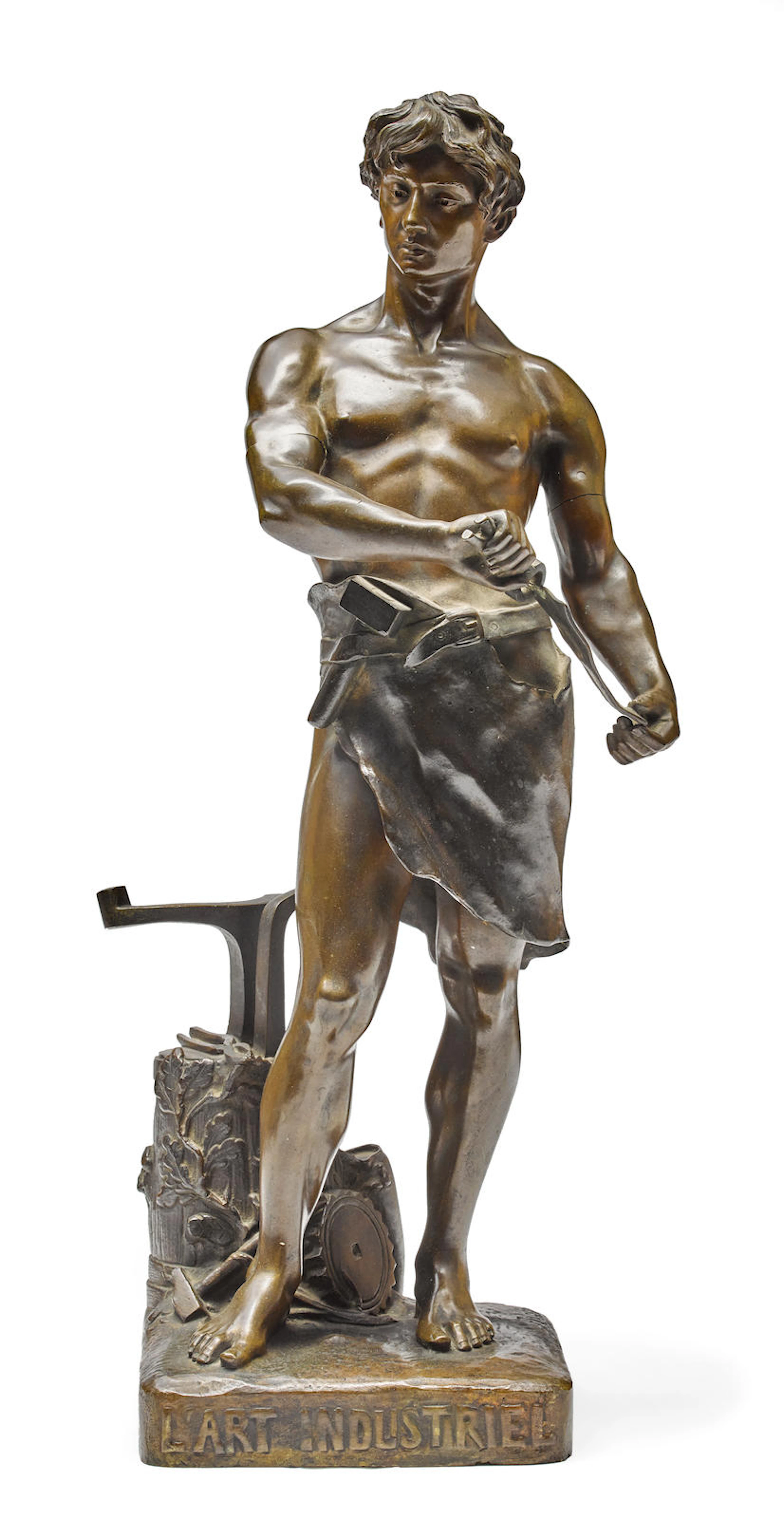 A patinated bronze figure: L'Art Industriel
