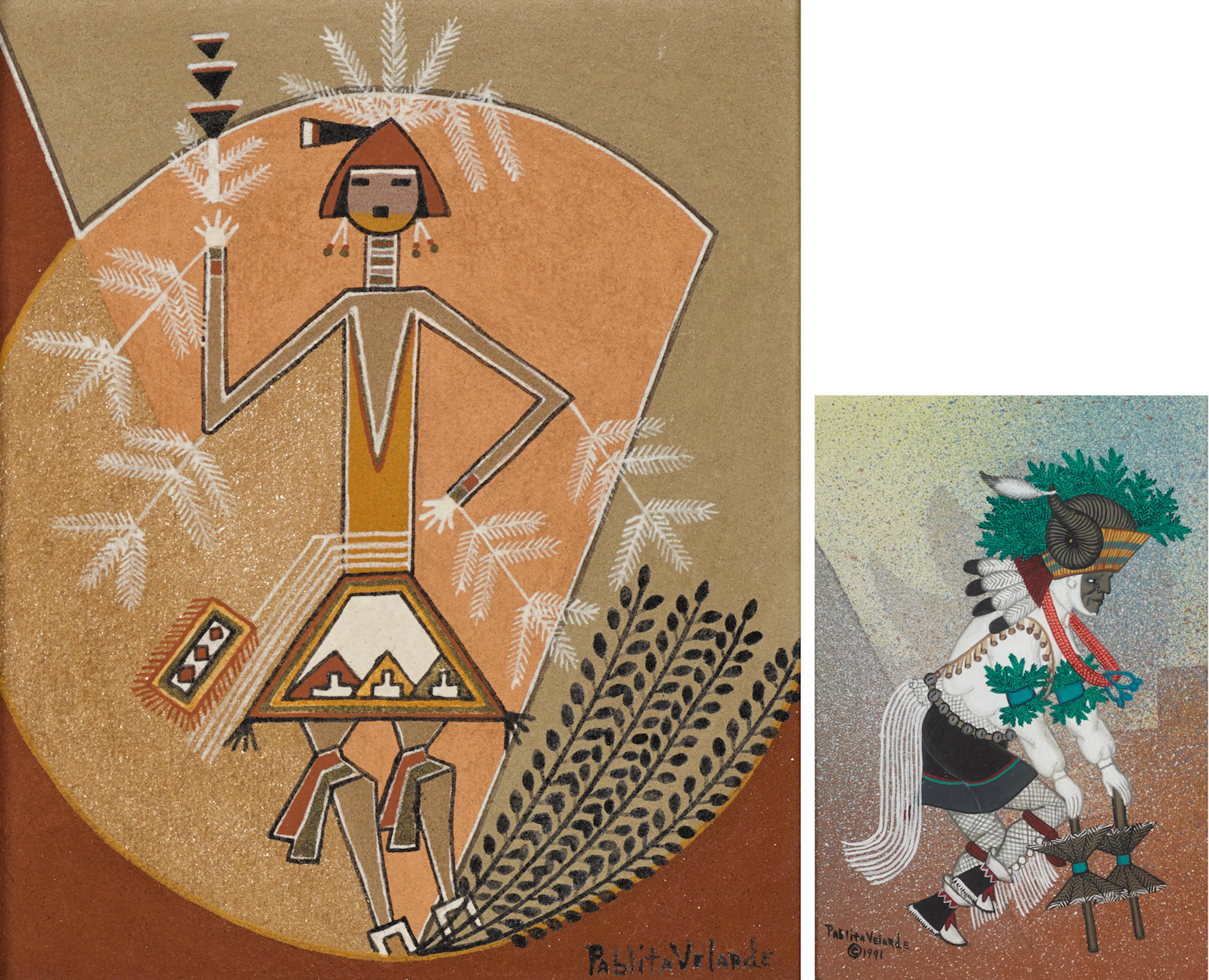 Two Pablita Velarde paintings