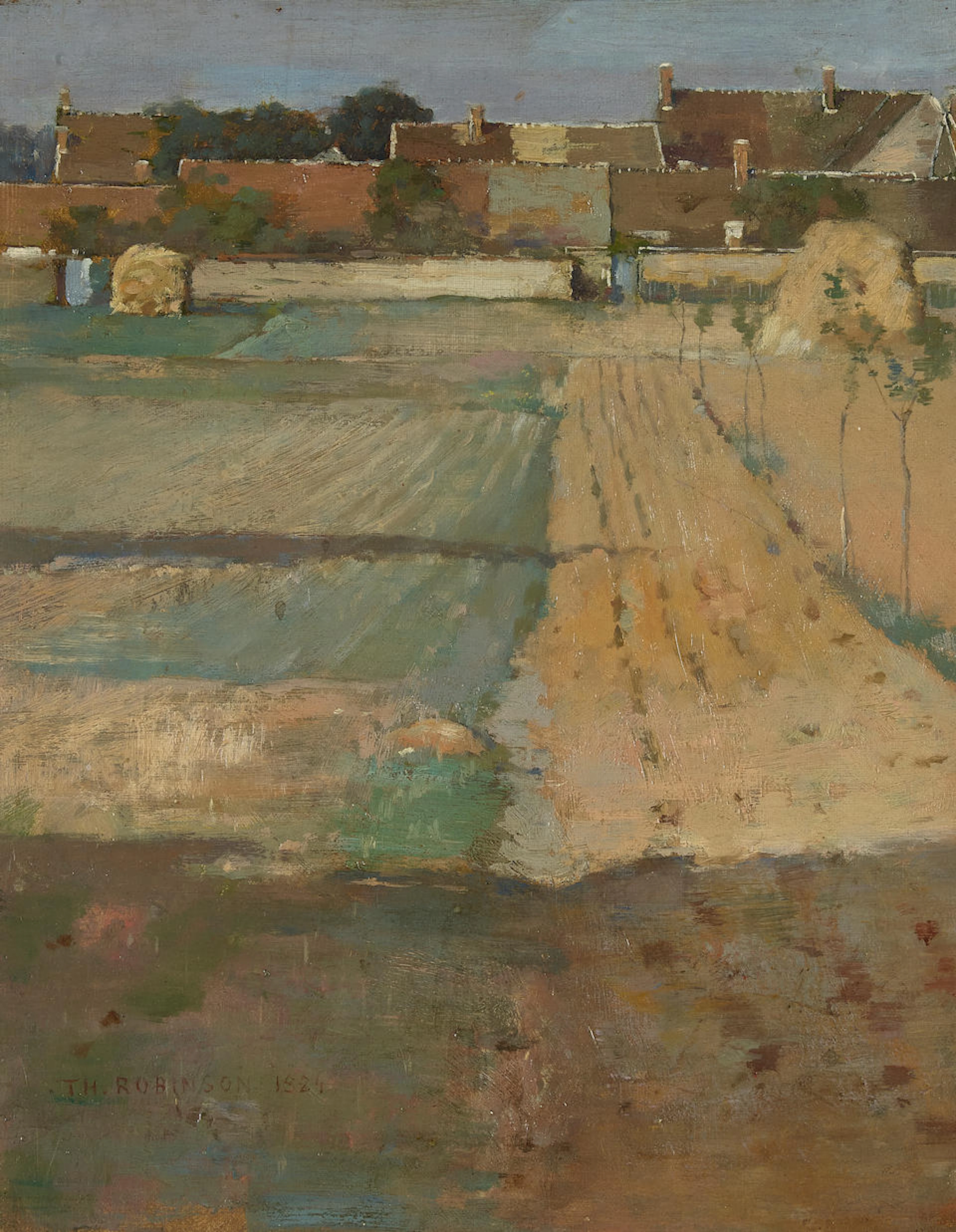 Theodore Robinson (1852-1896) Barbizon 16 1/8 x 12 3/4in...