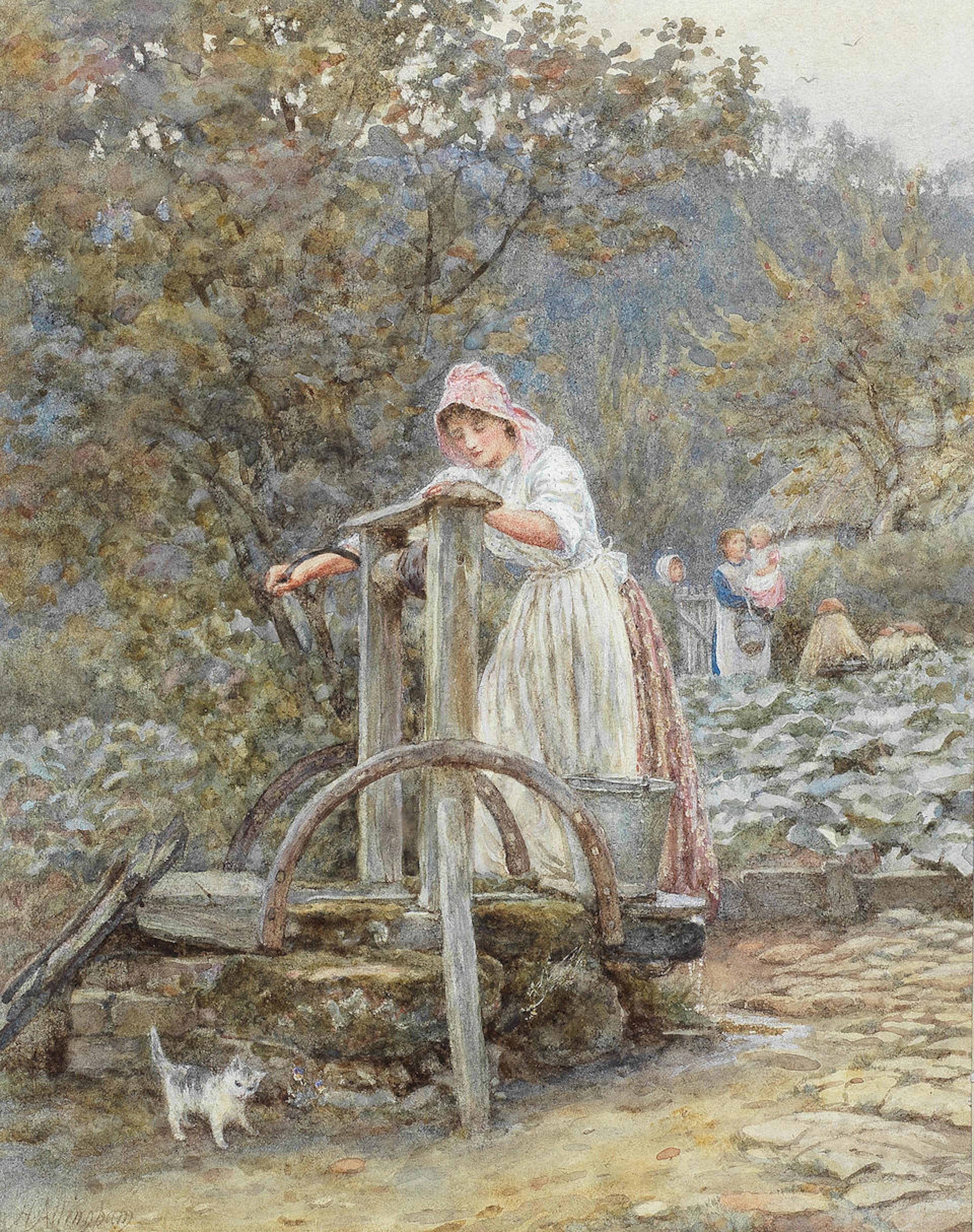 Helen Allingham, RWS (British, 1848-1926) Fetching water